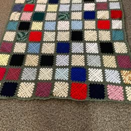 New Hand Crocheted Granny Square Blanket, Granny Squares, 64 x 64 inches square