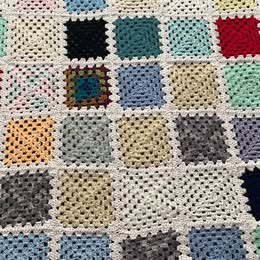 New Hand Crochet Granny Square Blanket, Baby Gift, Christmas, Lap Blanket