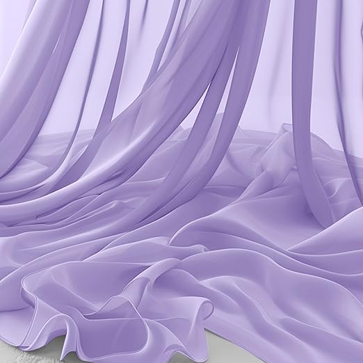 Sheer Silk Chiffon, Lavender Purple, 60 x 100 Inches, New/Old Stock
