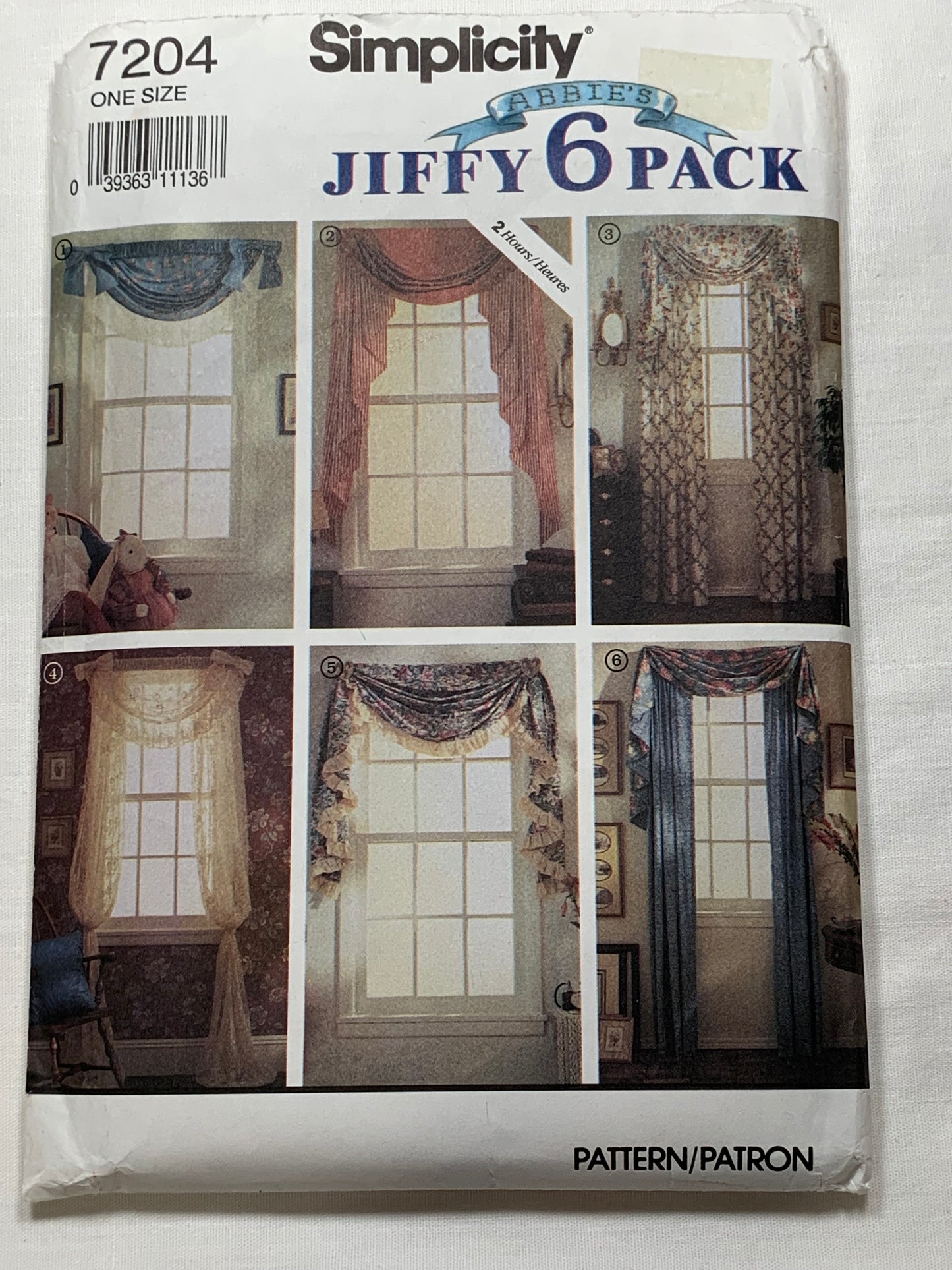 Simplicity Sewing Pattern 7727 Window Coverings, Curtains, Drapes, 6 Variations, Uncut, Vintage 1992