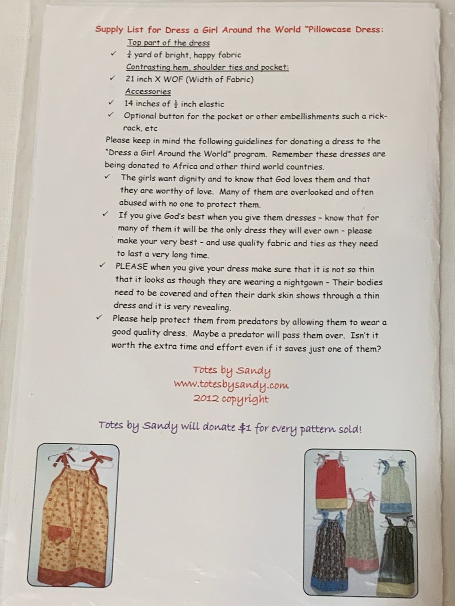 Girls Sewing Pattern Dress, Sleeveless, Two Lengths, Pullover, Straps, Loose-Fitting, 2 Variations, Various Sizes, Instructions