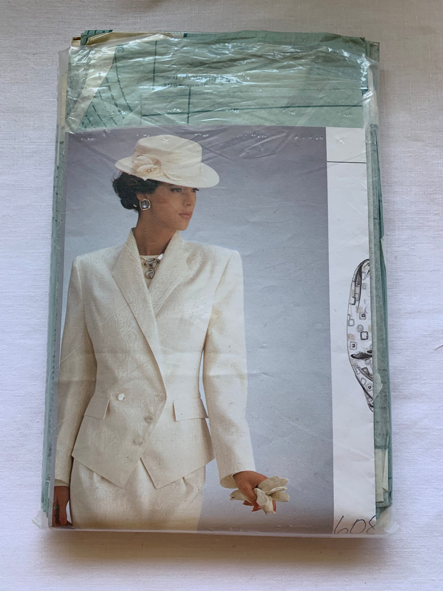 Burda Sewing Pattern 6089 Misses' Skirt, Top, Jacket, Button Front, Long Sleeves, Zipper Back, Size 34-46, Cut, Vintage 1995