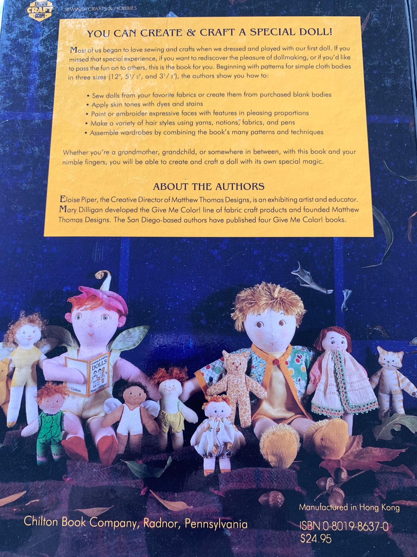 Creating & Crafting Dolls, Eloise Piper & Mary Dilligan, Bodies, Nursery, Teaparty, Materials