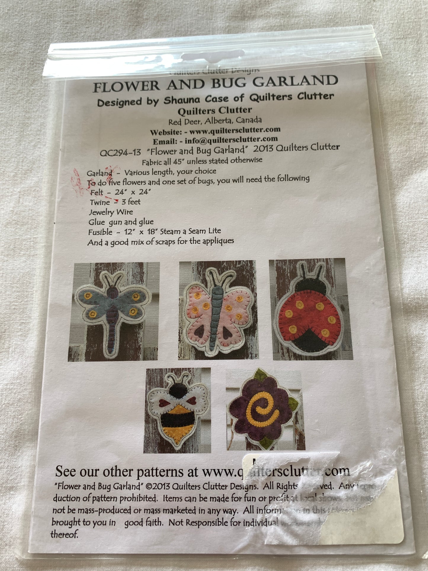 Flower and Bug Garland, Banner, Shauna Case, Quilted, 2013