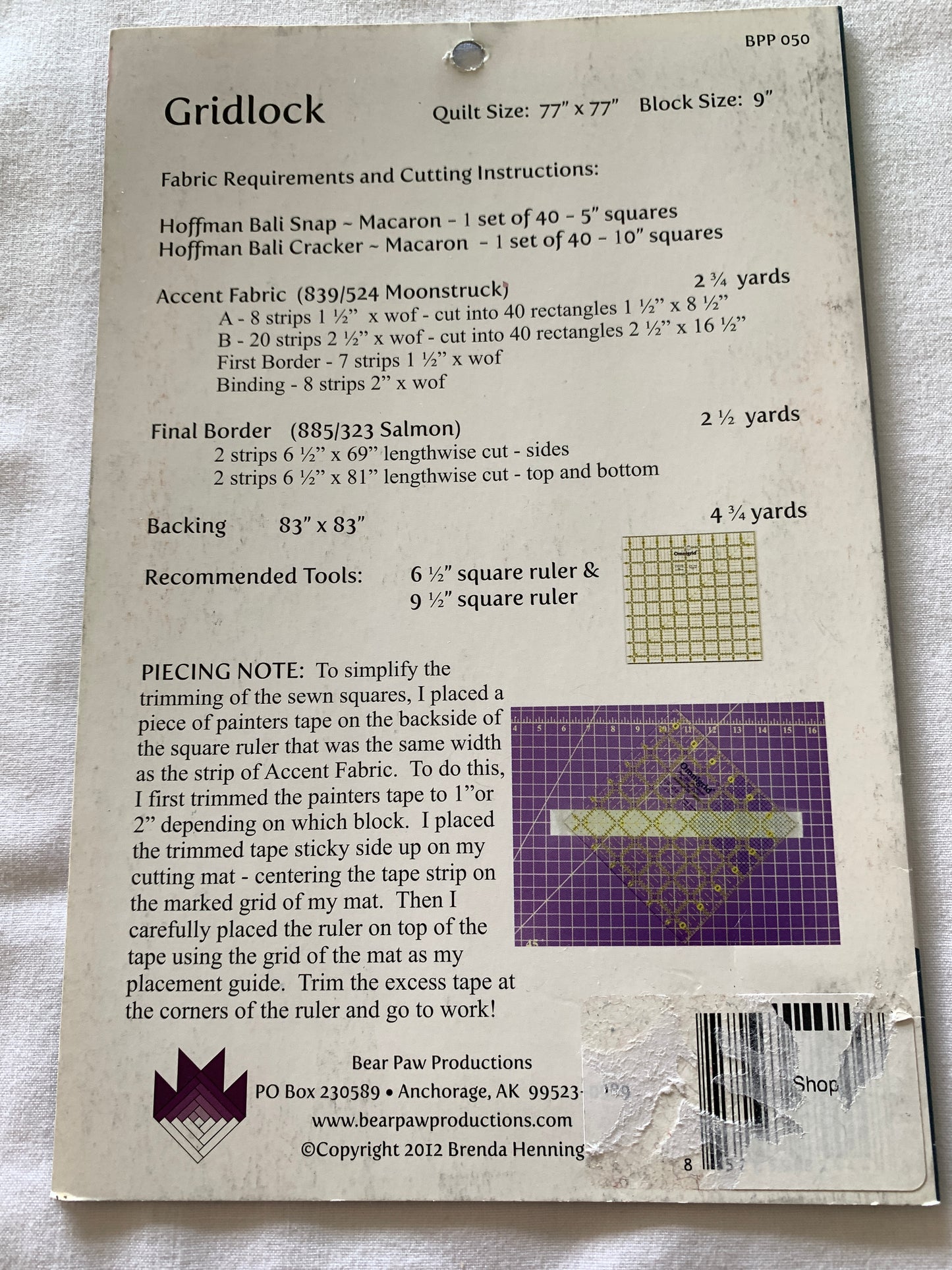 Quilted Blanket, Gridlock, Brenda Henning, School of Charm,