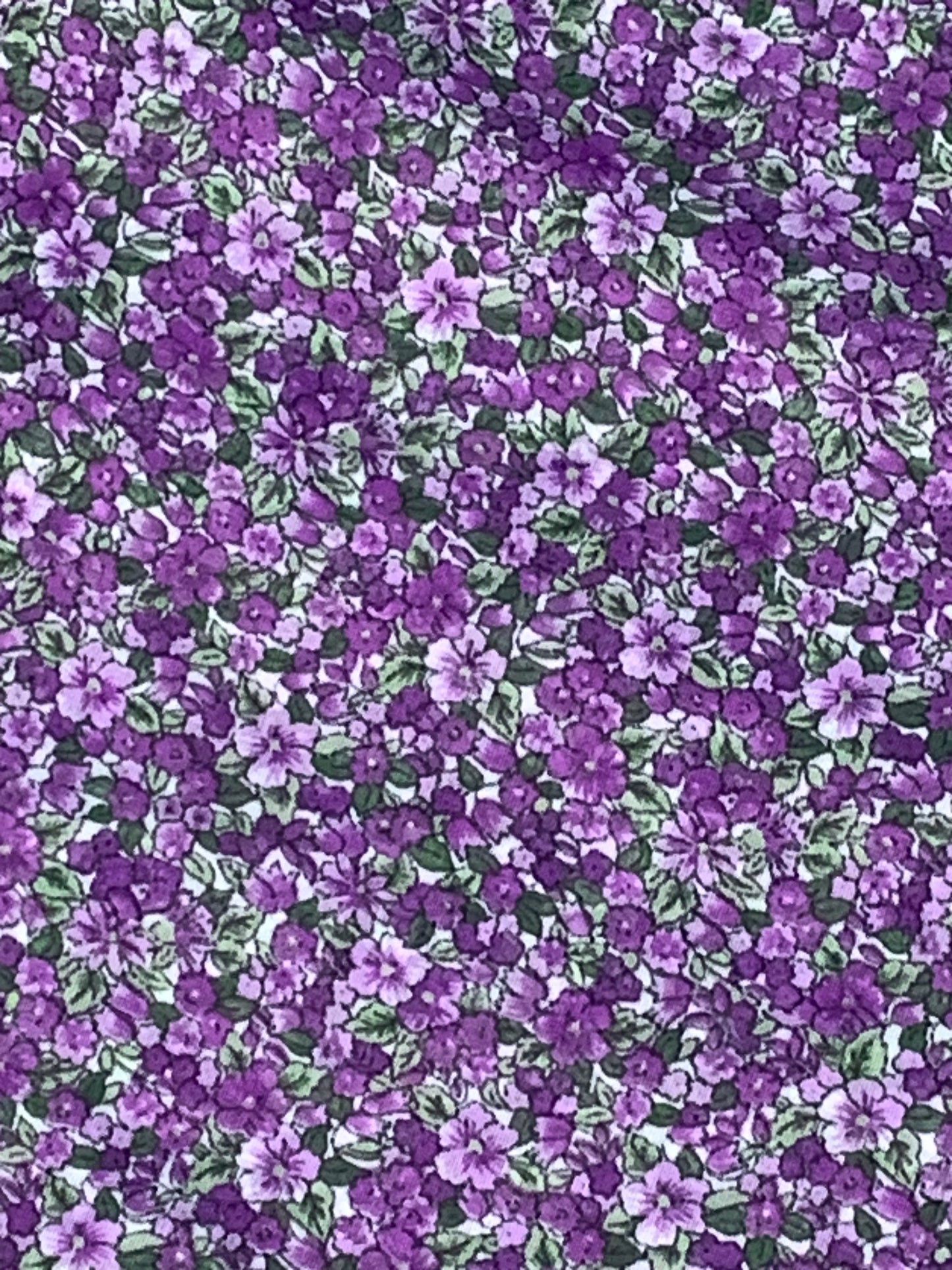 Purple Flower Chiffon 56 x 180 Inches, Silky, See Through, Soft New/Old Stock