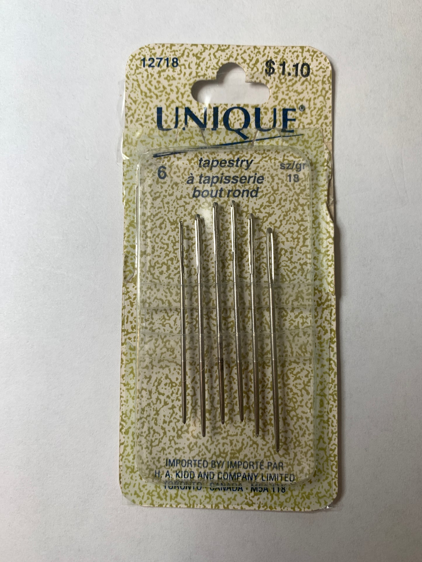 Unique Tapestry Needles, 6 Needles, Size 13