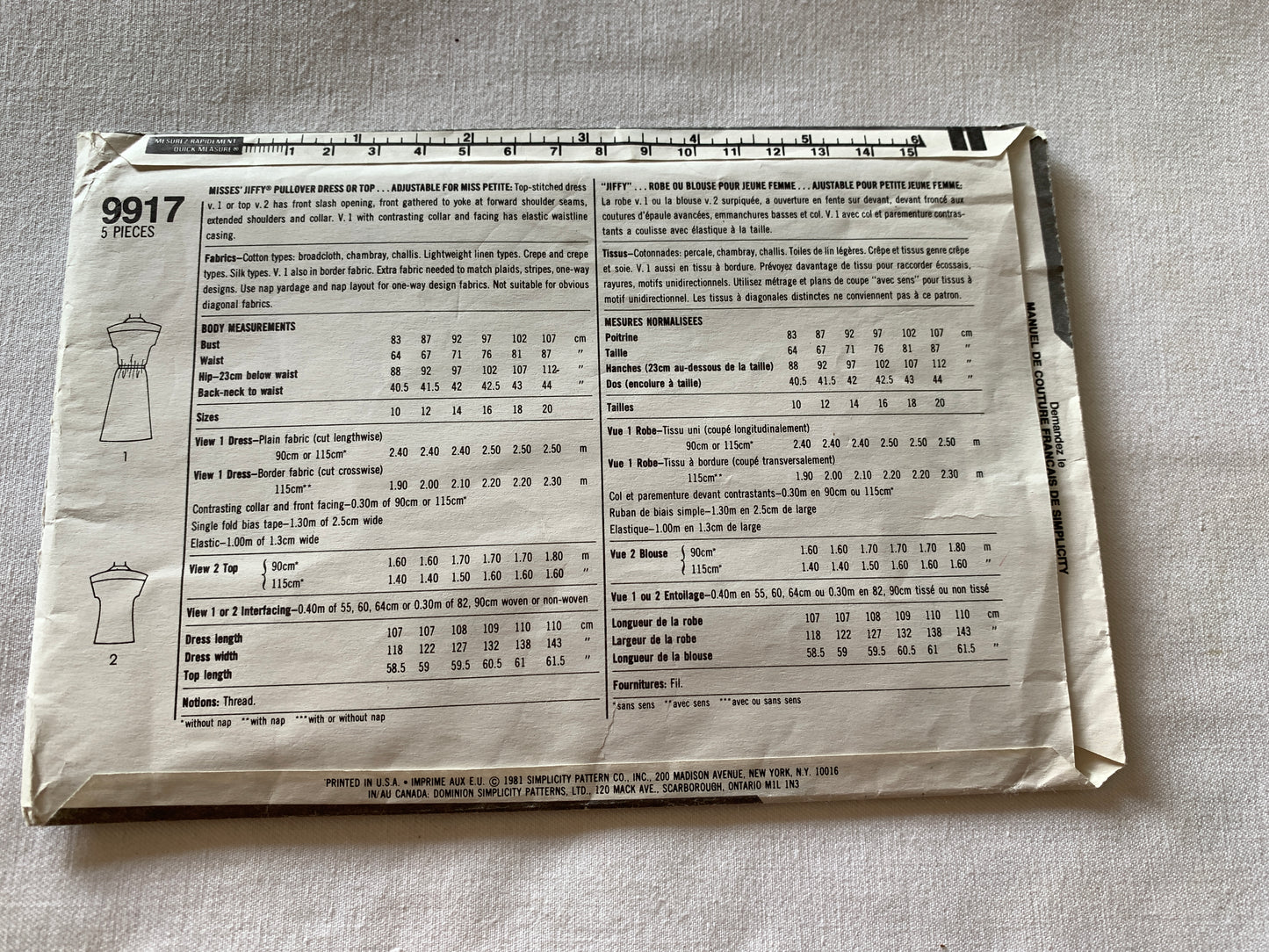 This pattern is complete, with instructions and all pattern pieces. It is uncut and factory folded. The envelope may show storage and shelf wear with nicks or tears. The pictures are of the exact item you will be receiving.