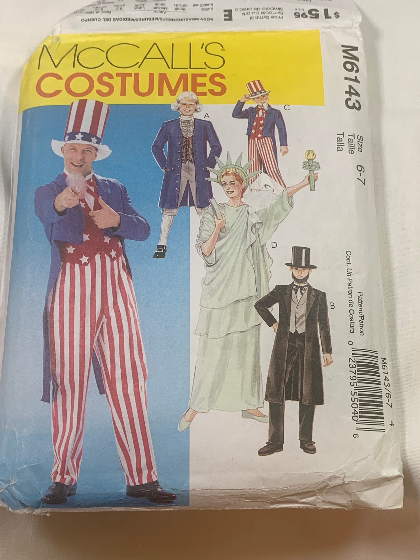 McCall's Sewing Pattern M6143 Children/Girls'/Boys' Halloween, Knickers, Hat, Coat, Vest, Dress, Drape Crown, Torch, Size 10-12, Cut, 2010
