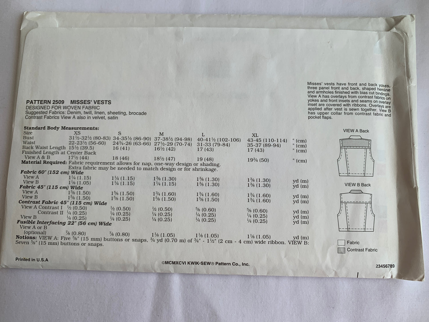 This pattern is complete, with instructions and all pattern pieces.  It is uncut and factory folded. The envelope may show storage and shelf wear with nicks or tears. The pictures are of the exact item you will be receiving.