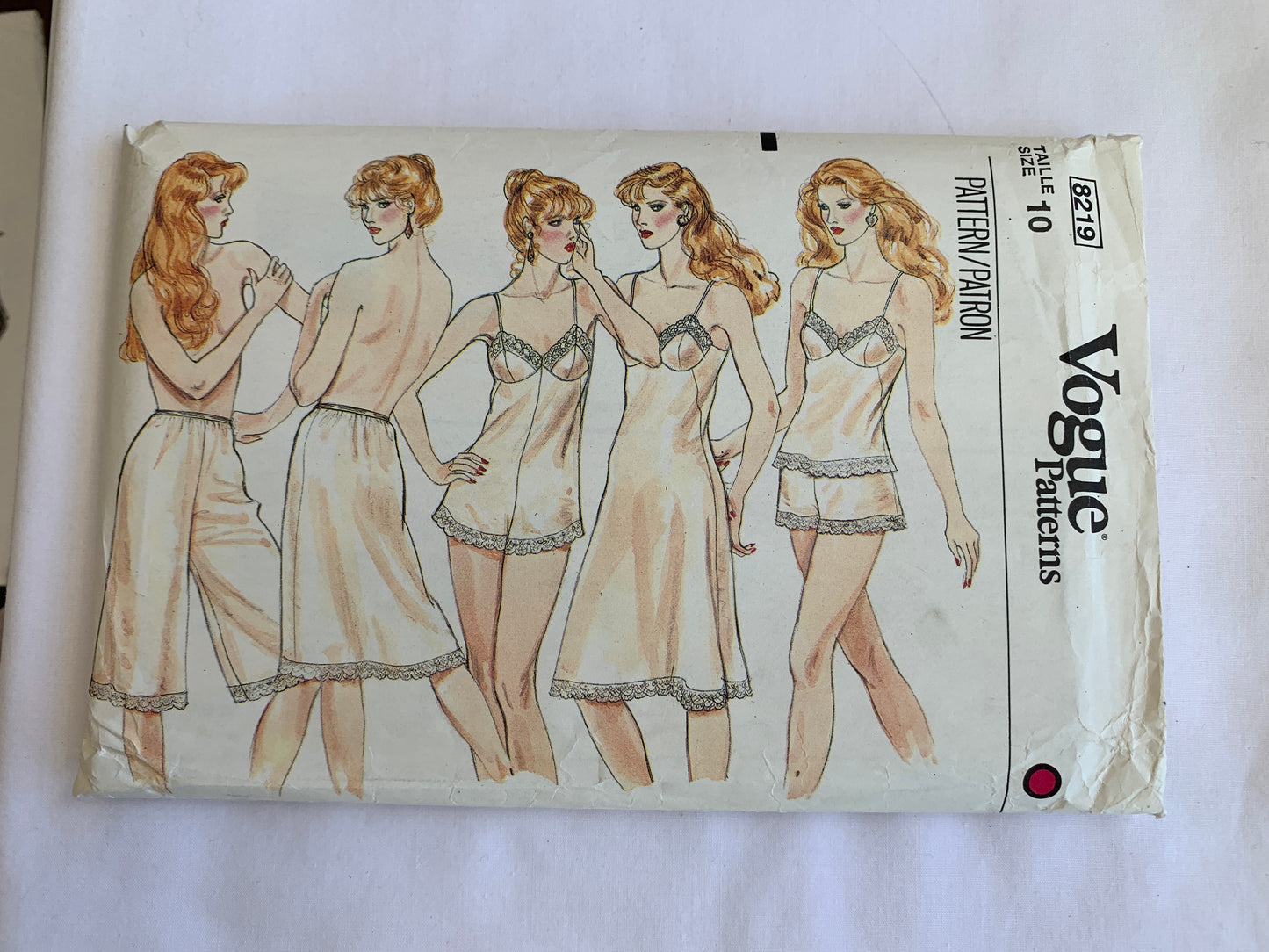 Vogue Sewing Pattern 8219 Misses'Misses' Petite Camisole, Teddy, Slips, Culotte Liner, Panties, Snaps, Two Lengths, Size 10, Uncut, Vintage 1980