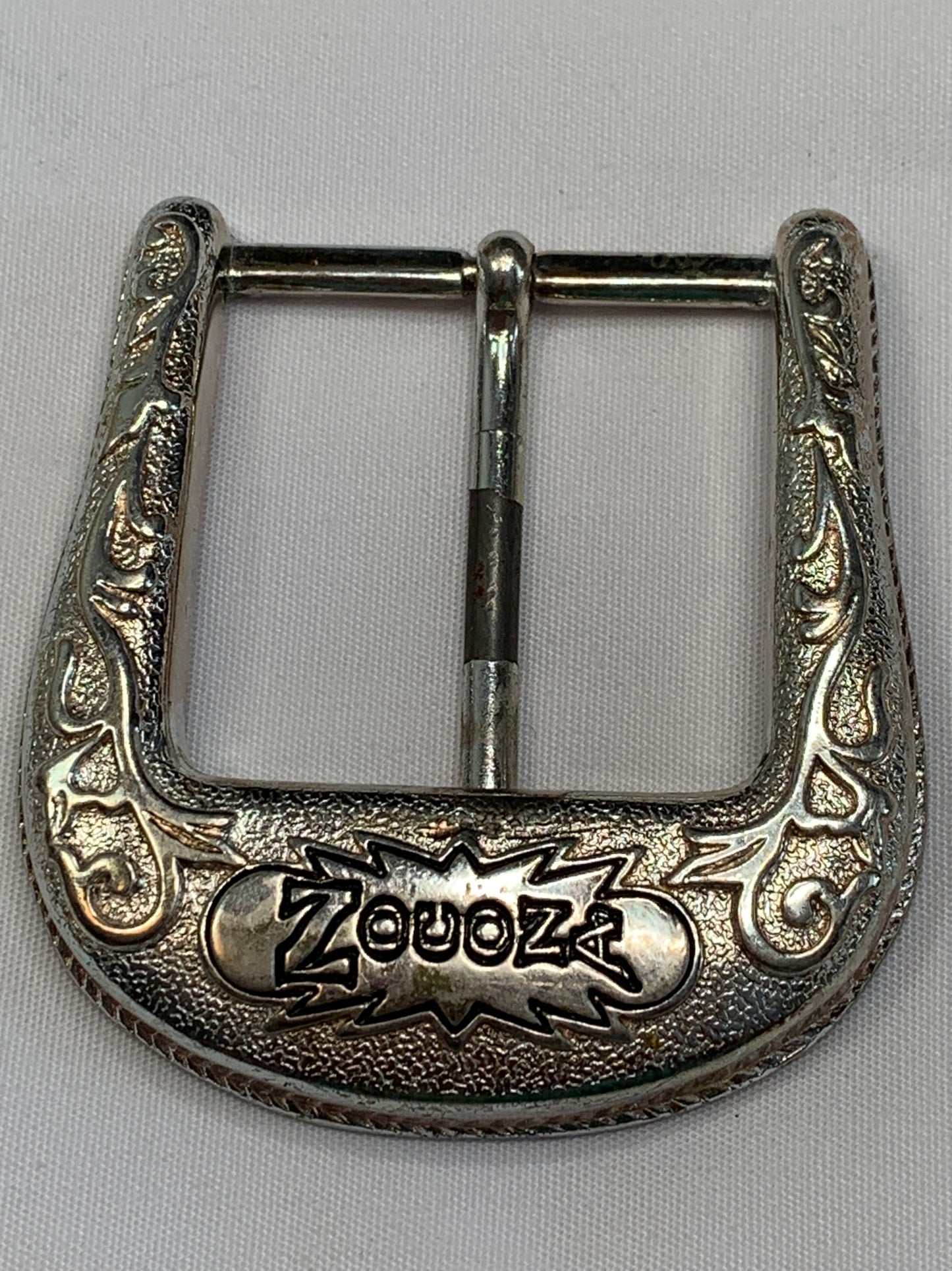 Vintage Nocona Pin Silver Belt Buckle, Western Theme, Taiwan, Used, Circa 1970's