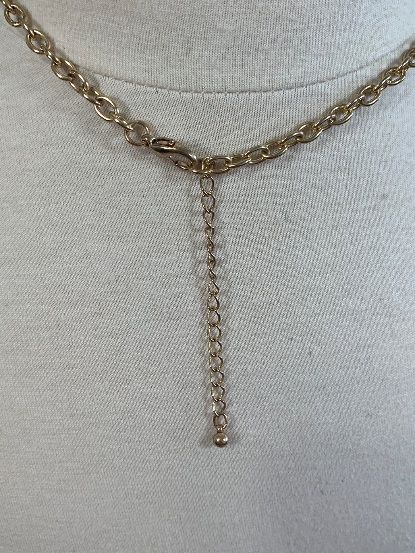 Vintage Choker Seafoam Green Necklace, Lobster Clasp, Clear Beads, Gold Tone, Costume Jewelry
