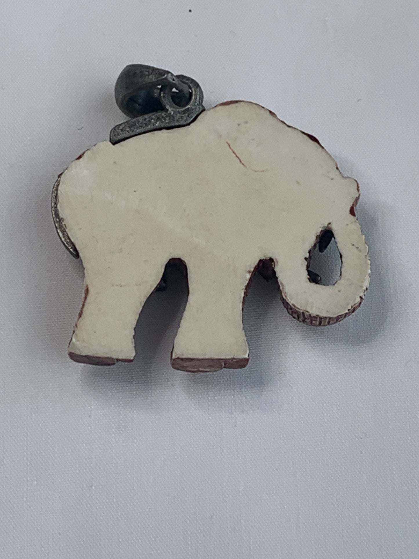 Elephant Necklace Pendant, Clear Rhinestones, Silver Bail, Black Rhinestone