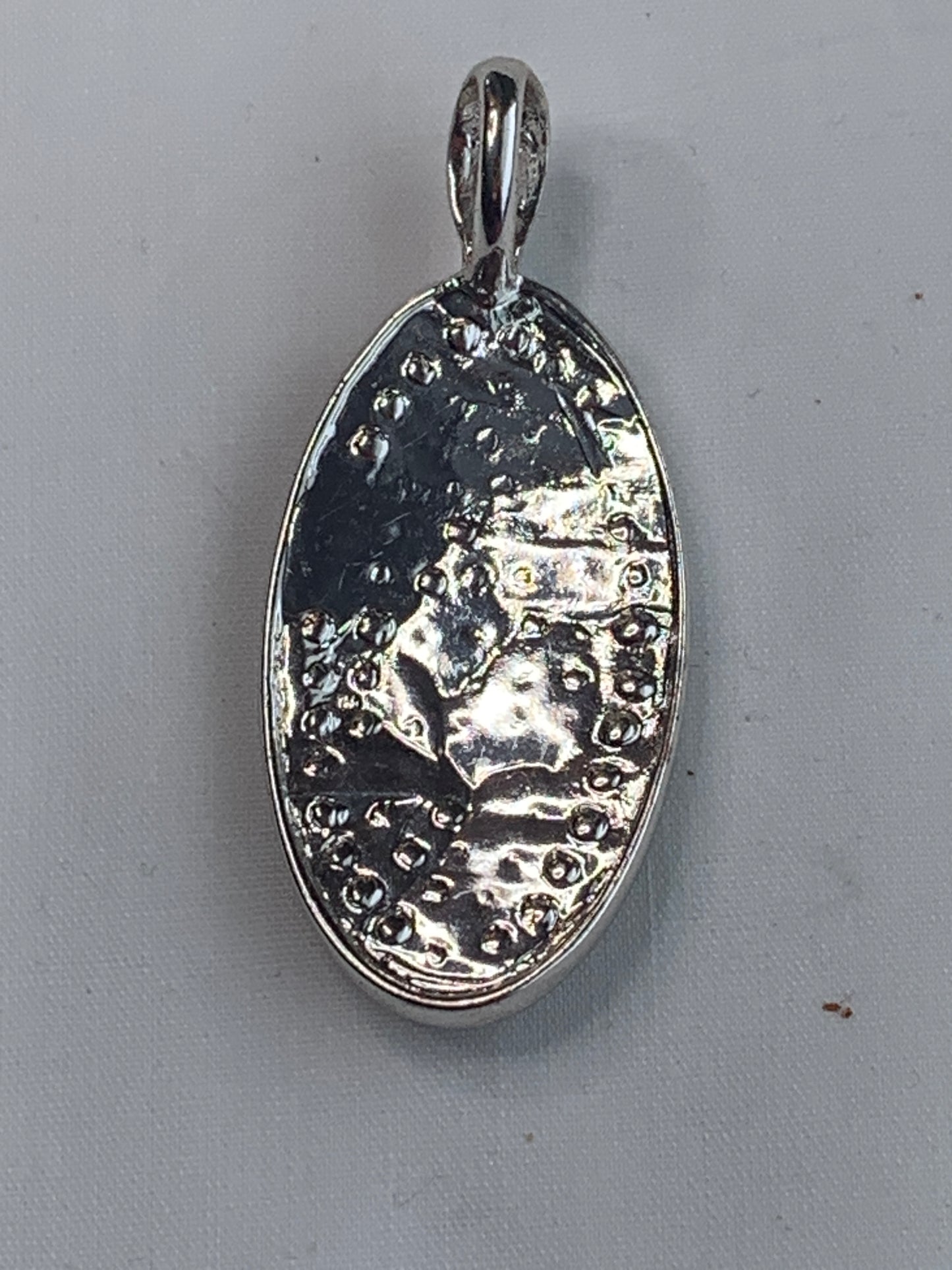 Silver/Clear Rhinestone Pendant, Silver Toned Bail