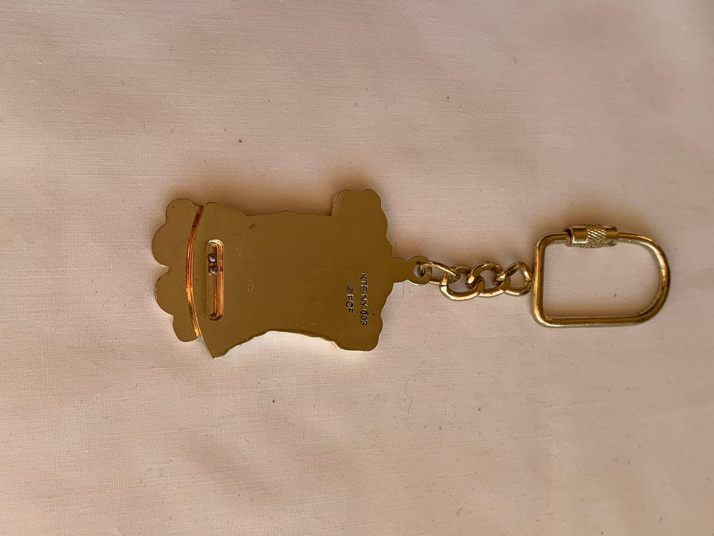 New York Multi Colored Key Chain, Screw Together Fastener, Gold Tone