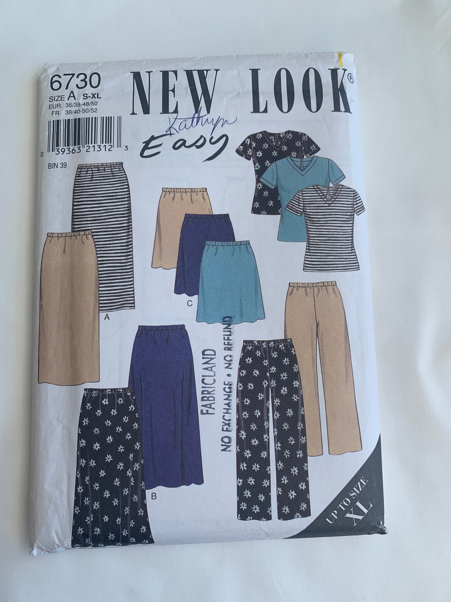 Simplicity New Look Sewing Pattern 6730 Misses' Pants, Skirt, Two Lengths, Elastic Waist, Top, Size 10-24, Uncut, 2011
