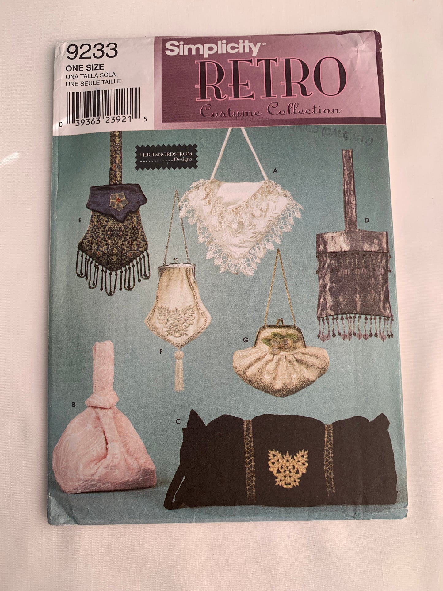 Simplicity Retro Sewing Pattern 9233 Crafts, Costumes, Handbags, Totes, Purses, Handles, Lined, 7 Variations, Shoulder, Accessories, Uncut, 2000