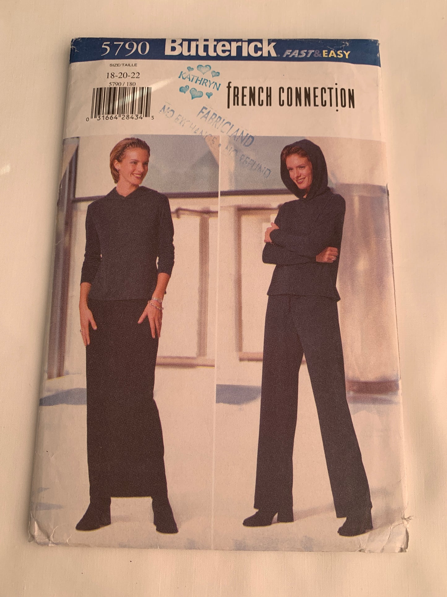 Butterick Sewing Pattern 5790 Misses'/Misses' Petite Top, Skirt, Pants, Elastic Waist, Hood, Pullover, Tapered, Size 18-22, Uncut, Vintage 1998