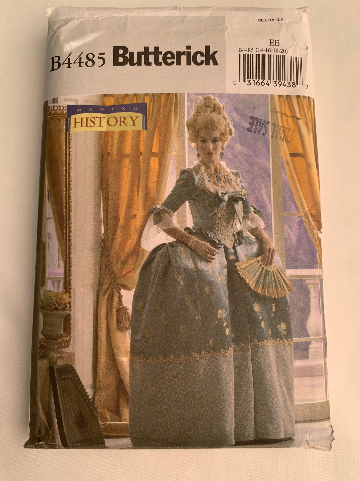 Butterick Sewing Pattern B4485 Misses' Costumes, Halloween, Dress, Victorian, Zipper Back, Close-Fitting, Floor Length, Underskirt, Size 14-20, Uncut, 2005