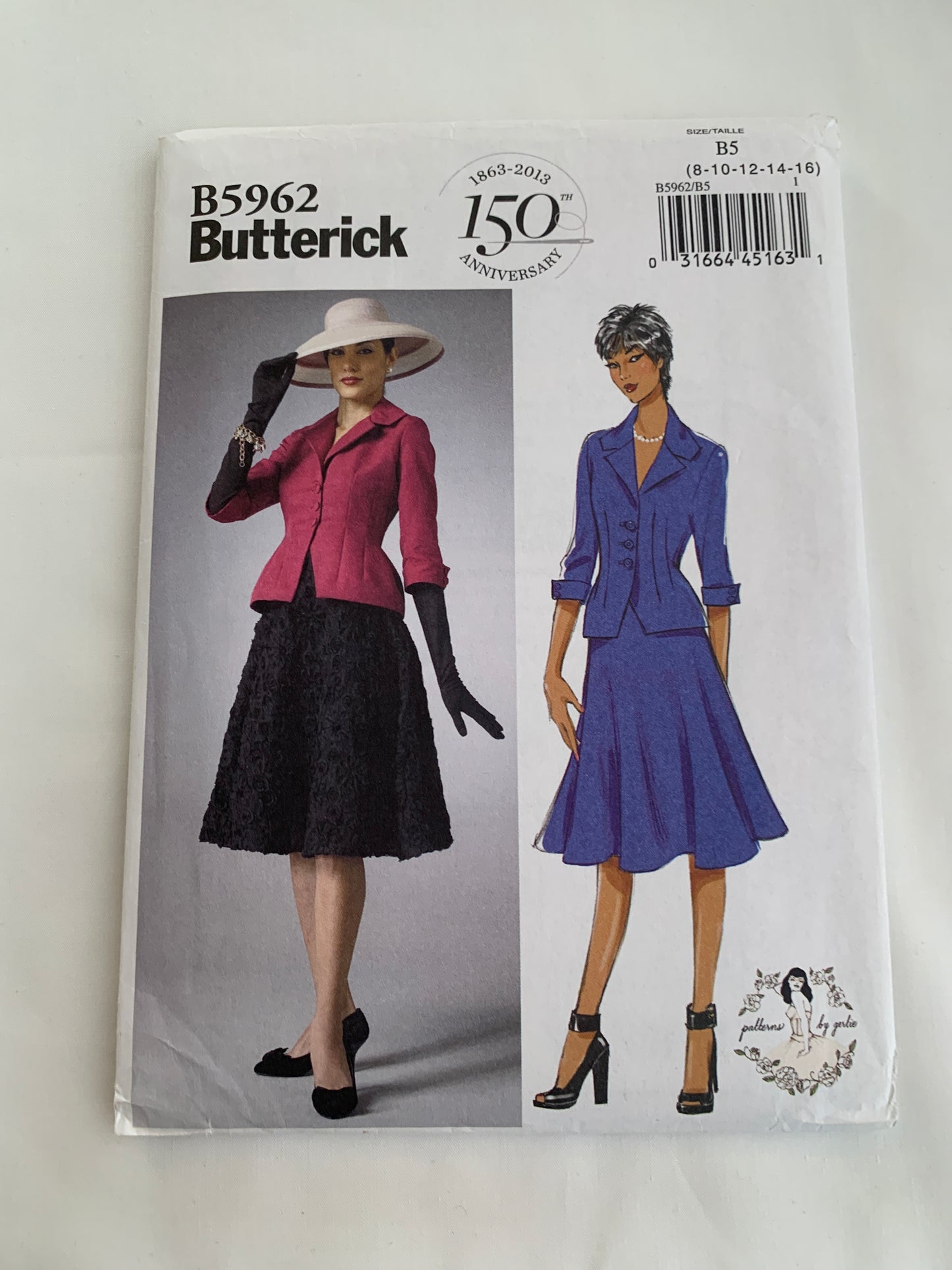 Butterick Sewing Pattern B5962 Misses'/Misses' Petite Jacket, Skirt, Fitted, Lined, Collar, Button Front, Size 8-16, Uncut, 2013