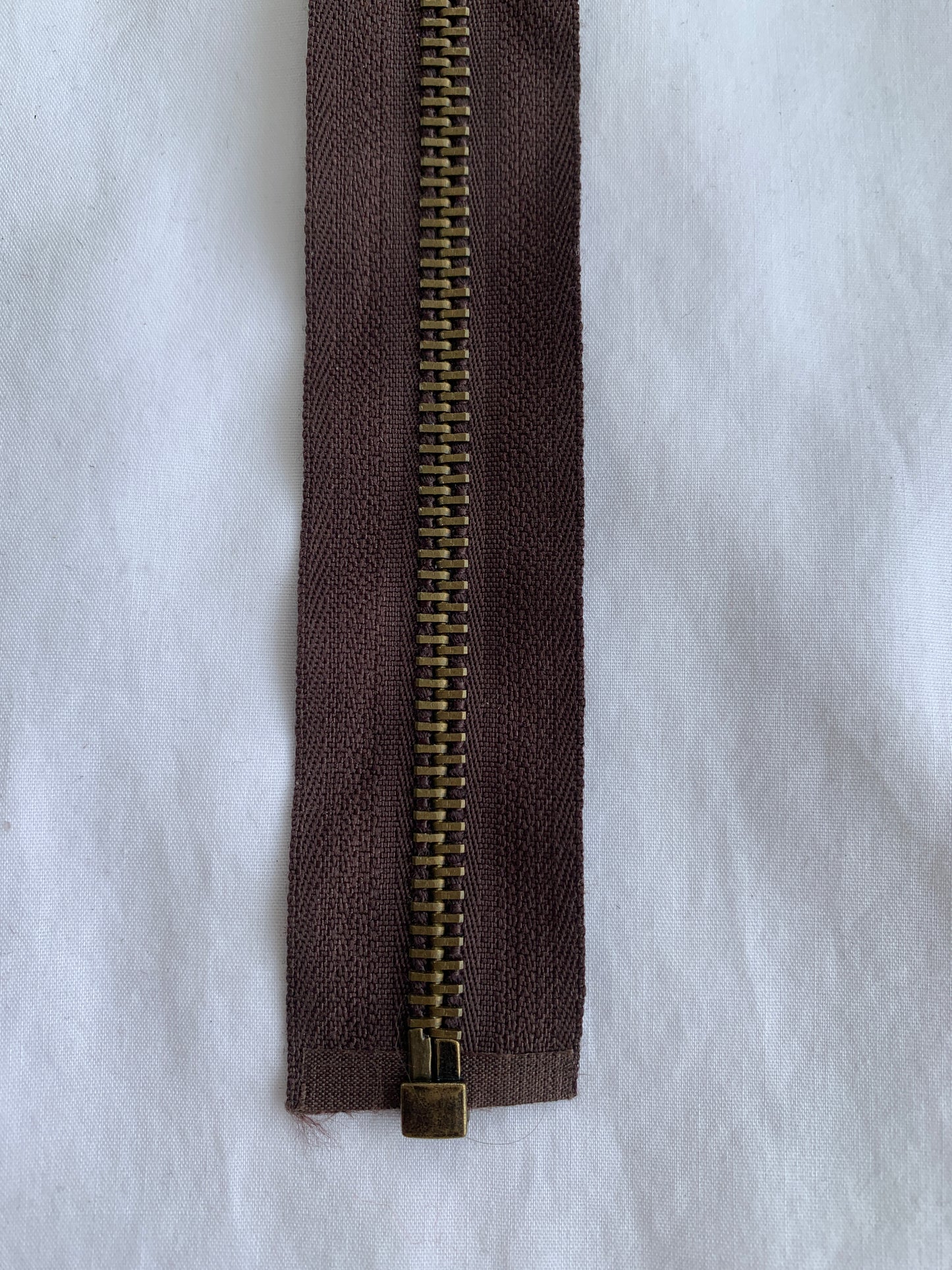 Metal Zipper, Separating, 24 Inch, Brown Color, New