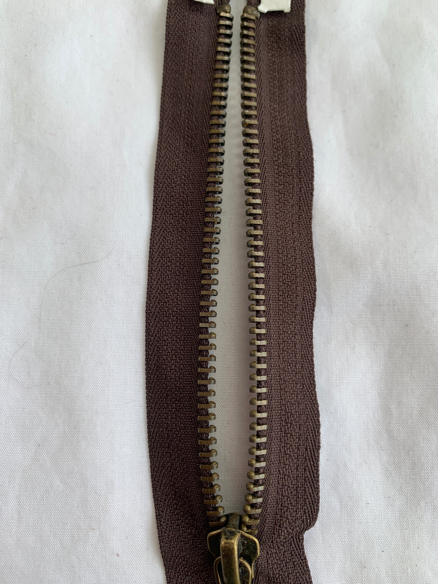 Metal Zipper, Separating, 26 Inch, Brown Color, New