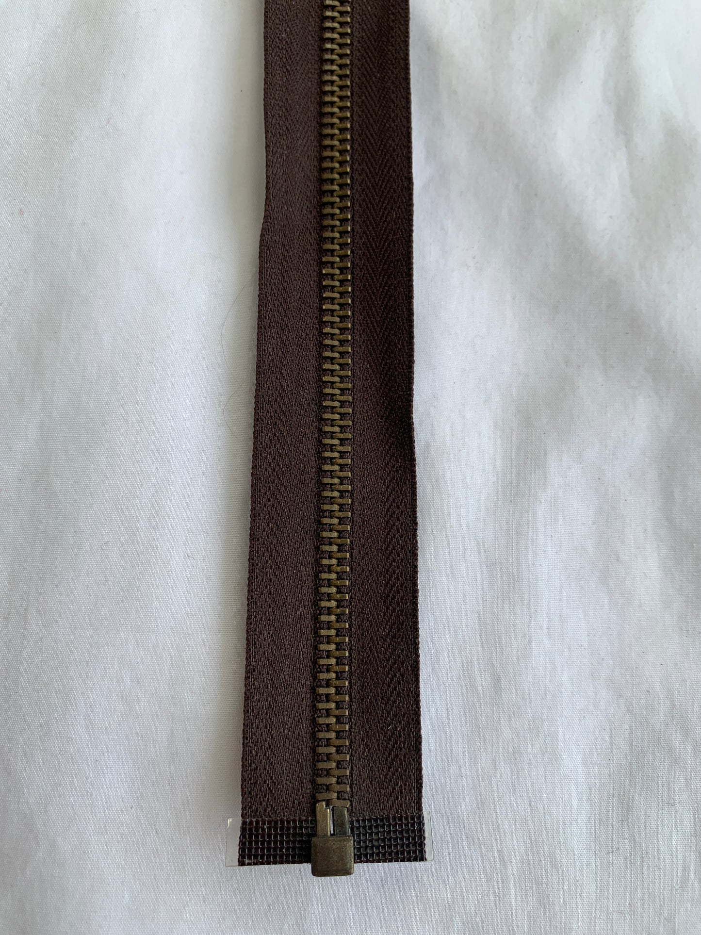 Metal Zipper, Separating, 14 Inch, Brown Color, New