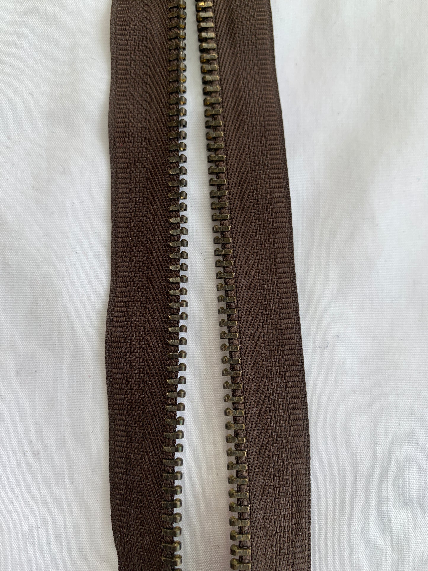 Metal Zipper, Separating, 16 Inch, Brown Color, New