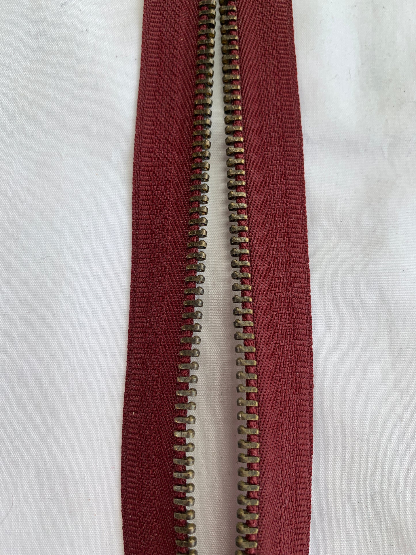Metal Zipper, Separating, 20 Inch, Burgandy Color, New