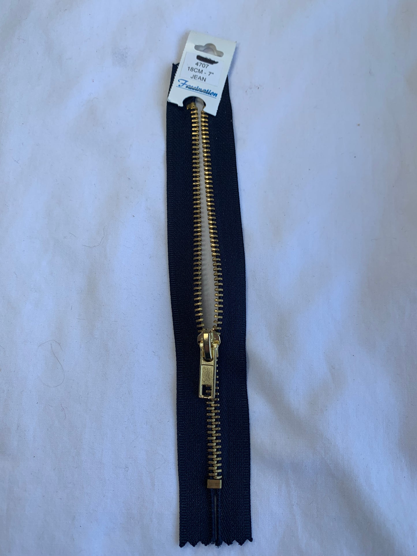 Metal Zipper, Separating, 7 Inch, Navy Blue Color, New