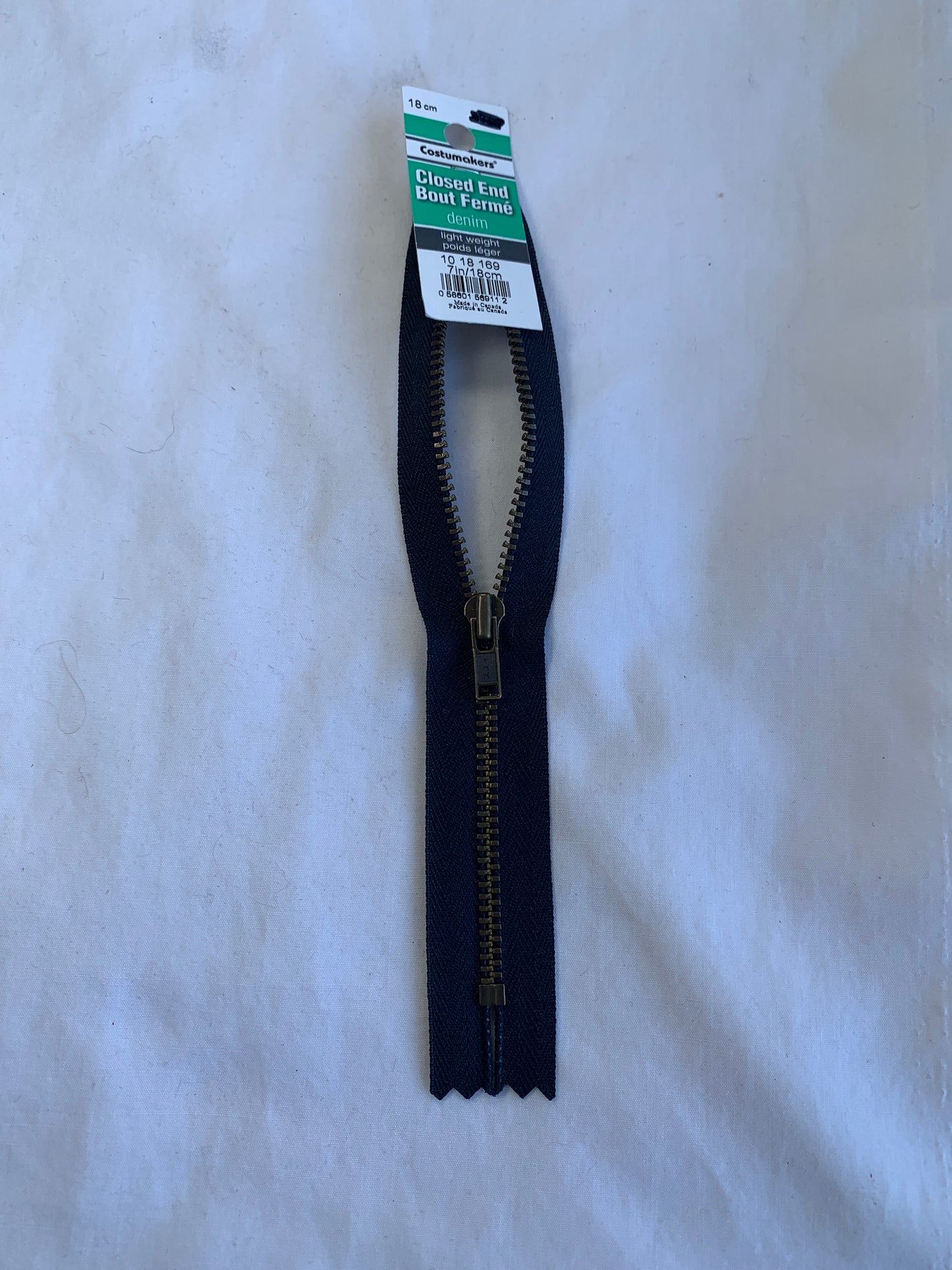 Metal Zipper, Non-Separating, 7 Inch, Navy Blue Color, New