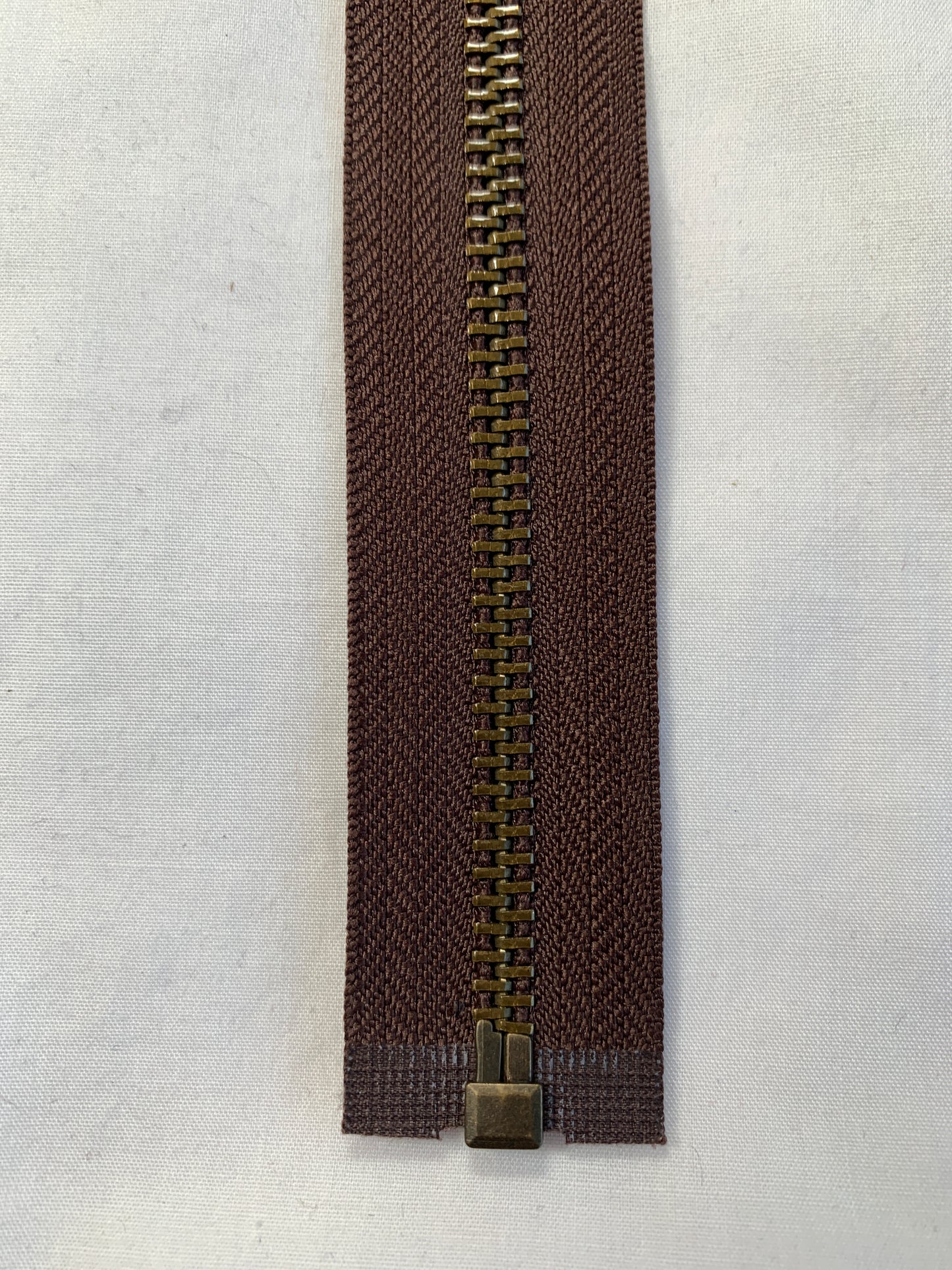 Molded Plastic Zipper, Separating, 28 Inch, Medium Brown Color, New