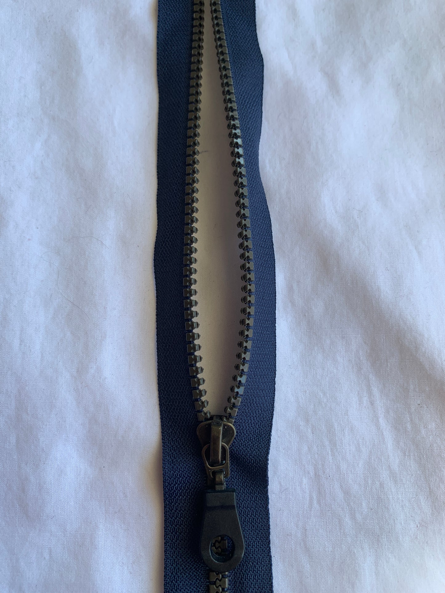 Molded Plastic Zipper, Separating, 28 Inch, Navy Blue Color, New