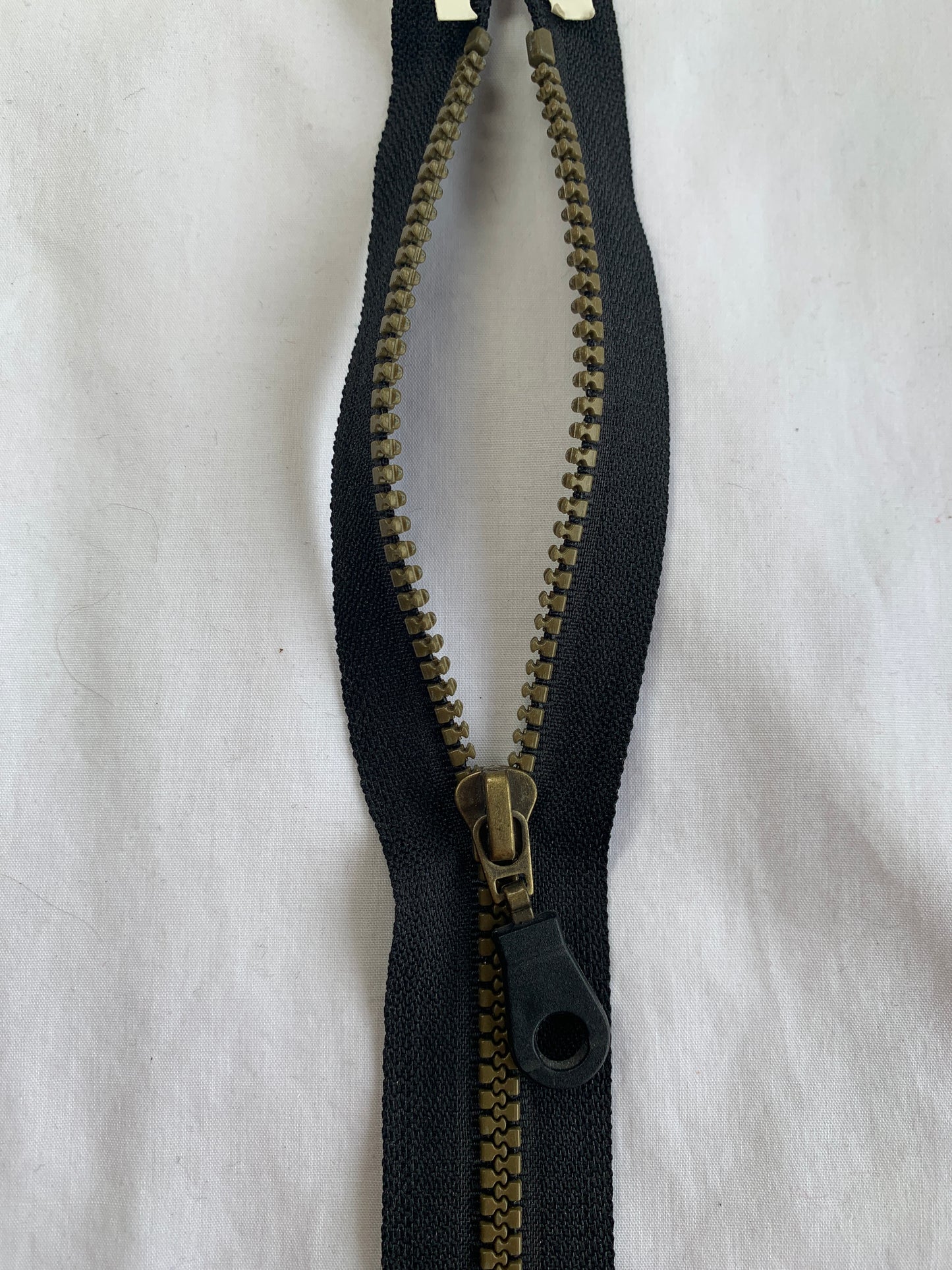 Molded Plastic Zipper, Separating, 12 Inch, Black Color, New
