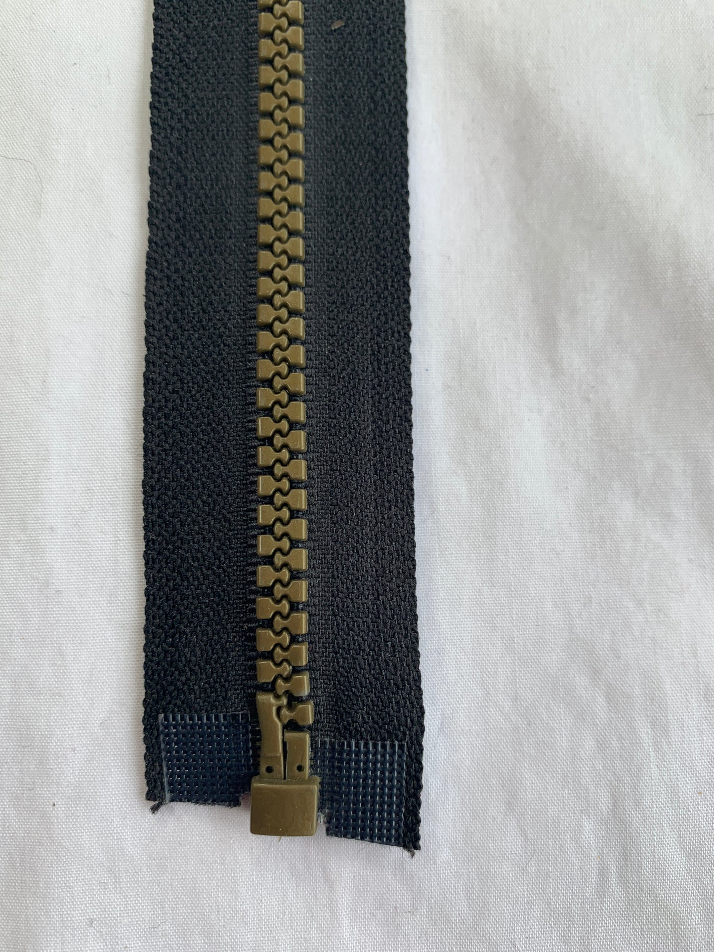 Molded Plastic Zipper, Separating, 12 Inch, Black Color, New