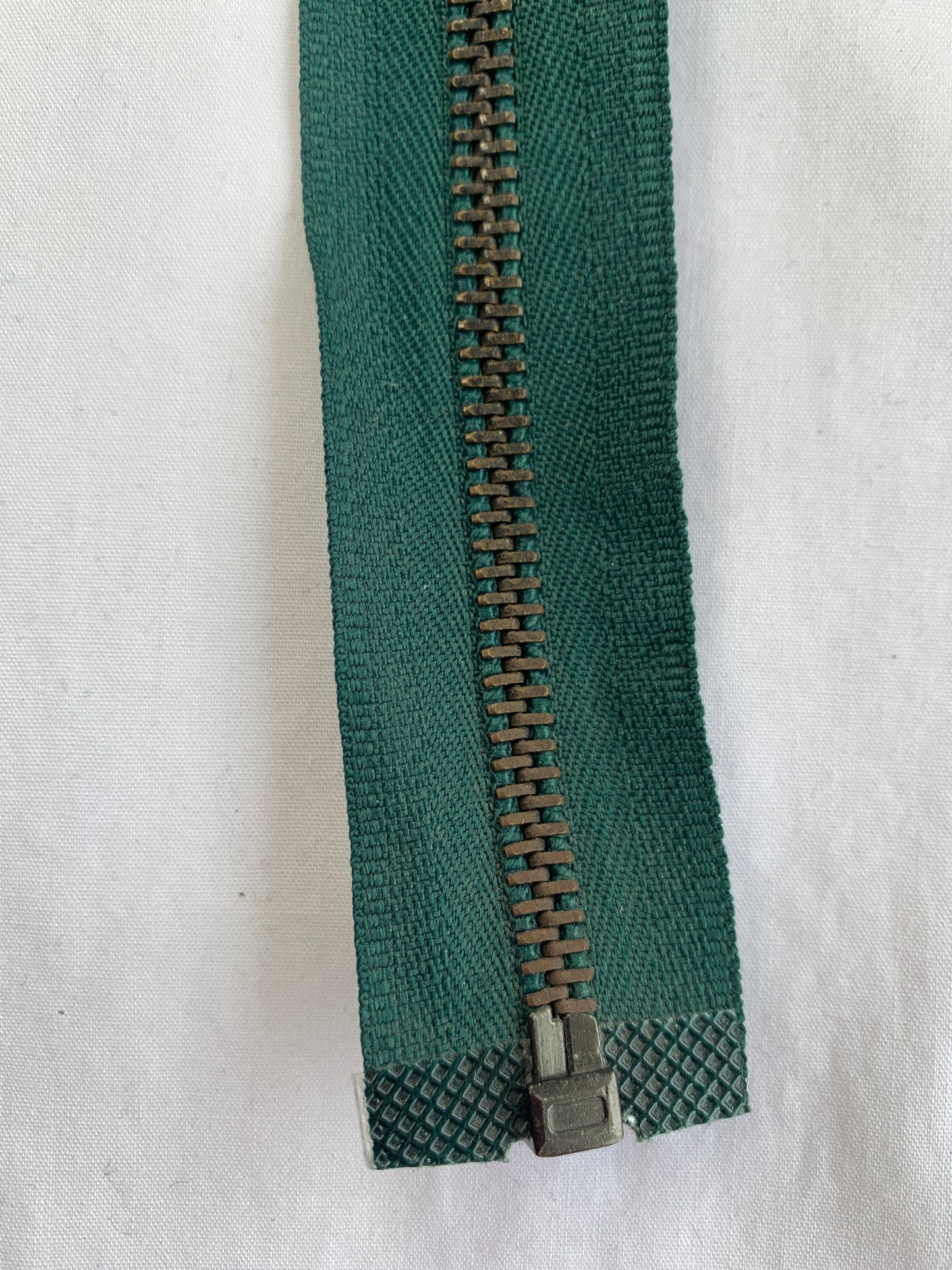 Metal Zipper, Separating, 14 Inch, Forest Green Color, New