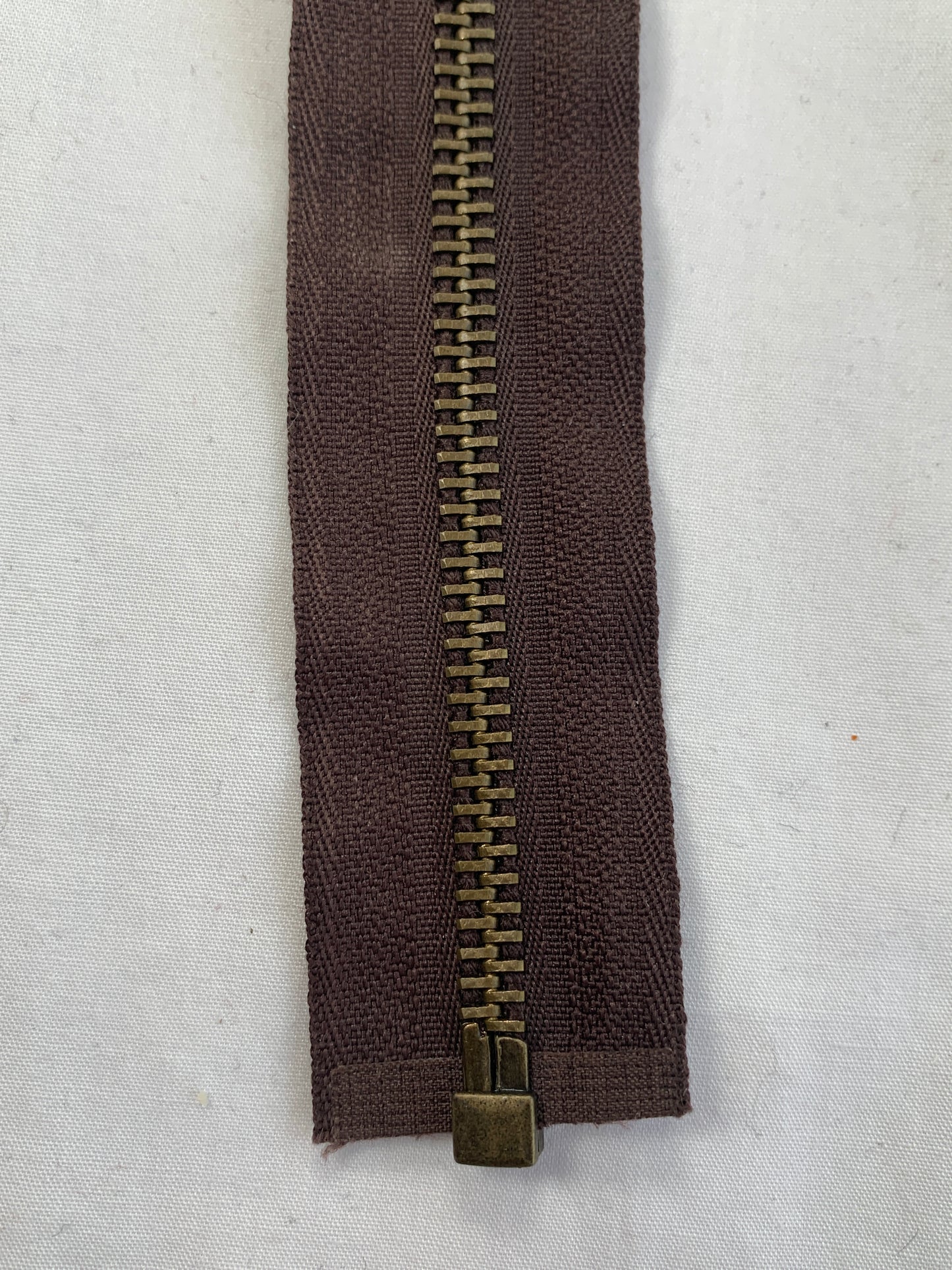 Metal Zipper, Separating, 22 Inch, Medium Brown Color, New