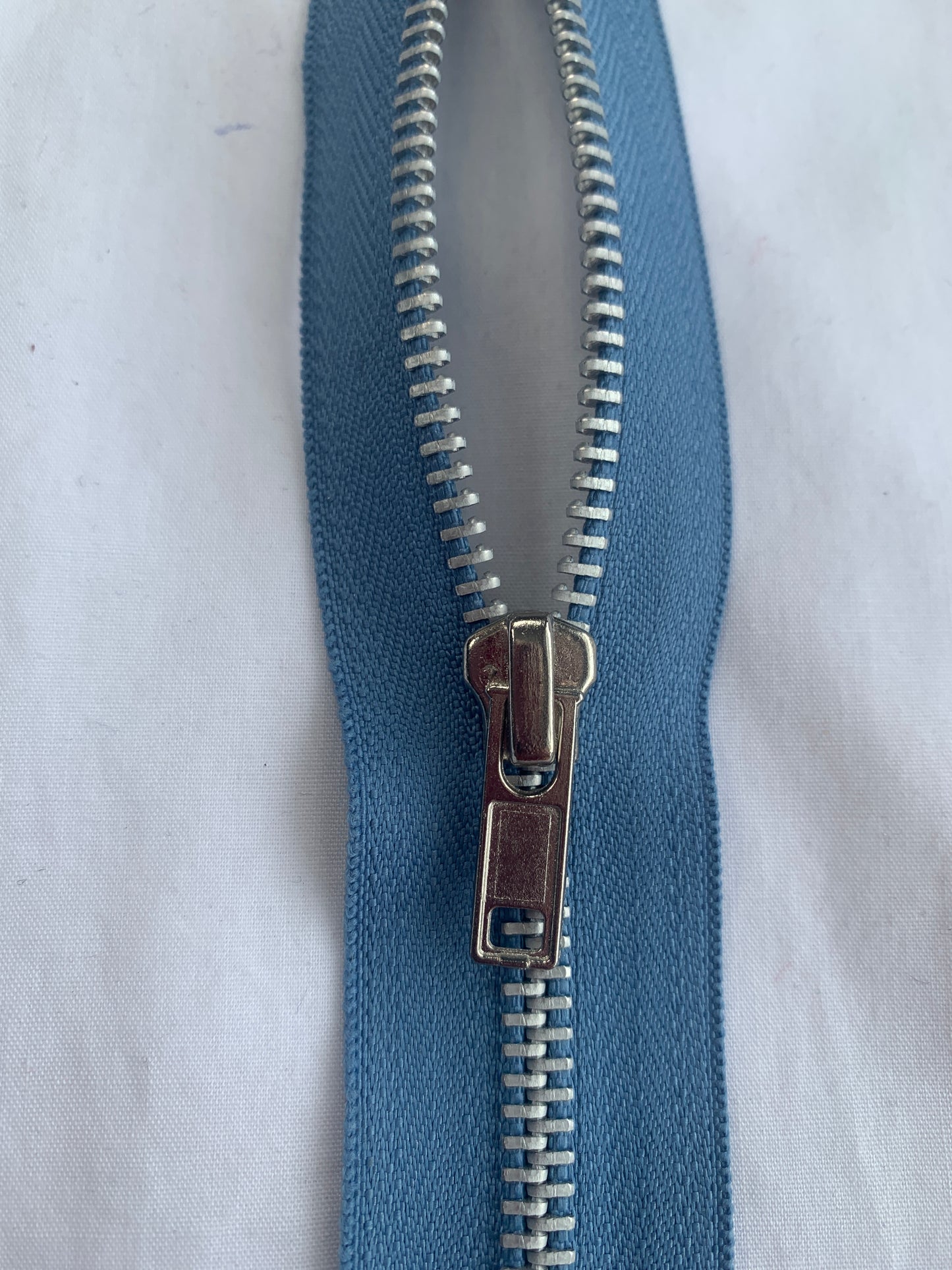 Metal Zipper, Non-Separating, 6 Inch, Light Blue Color, New