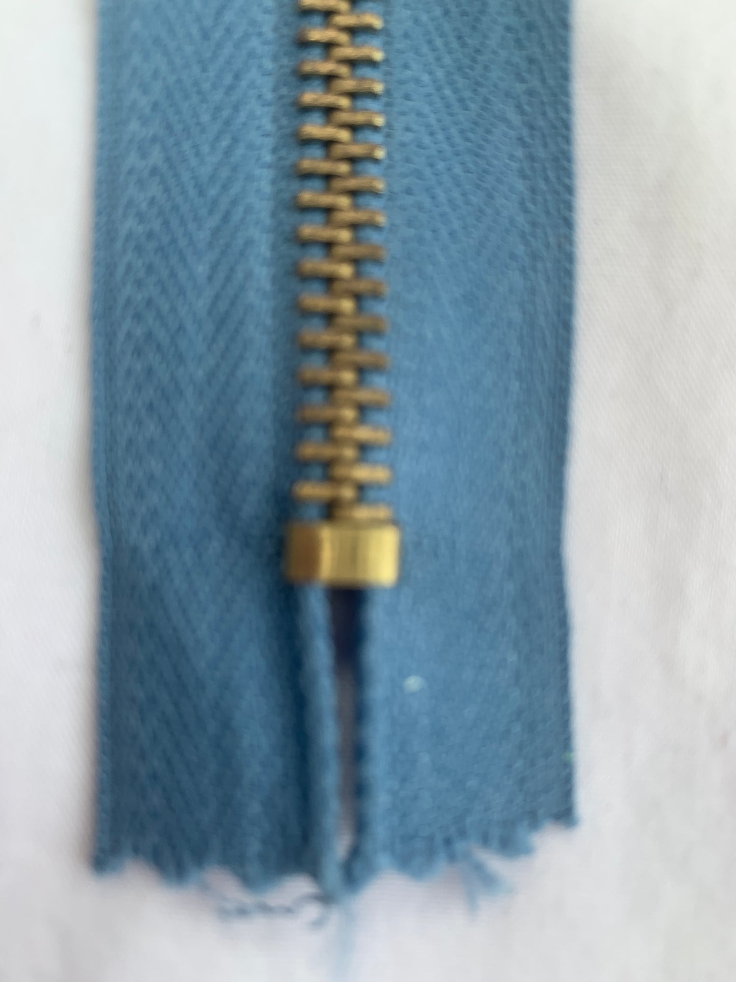 Metal Zipper, Non-Separating, 7 Inch, Light Blue Color, New