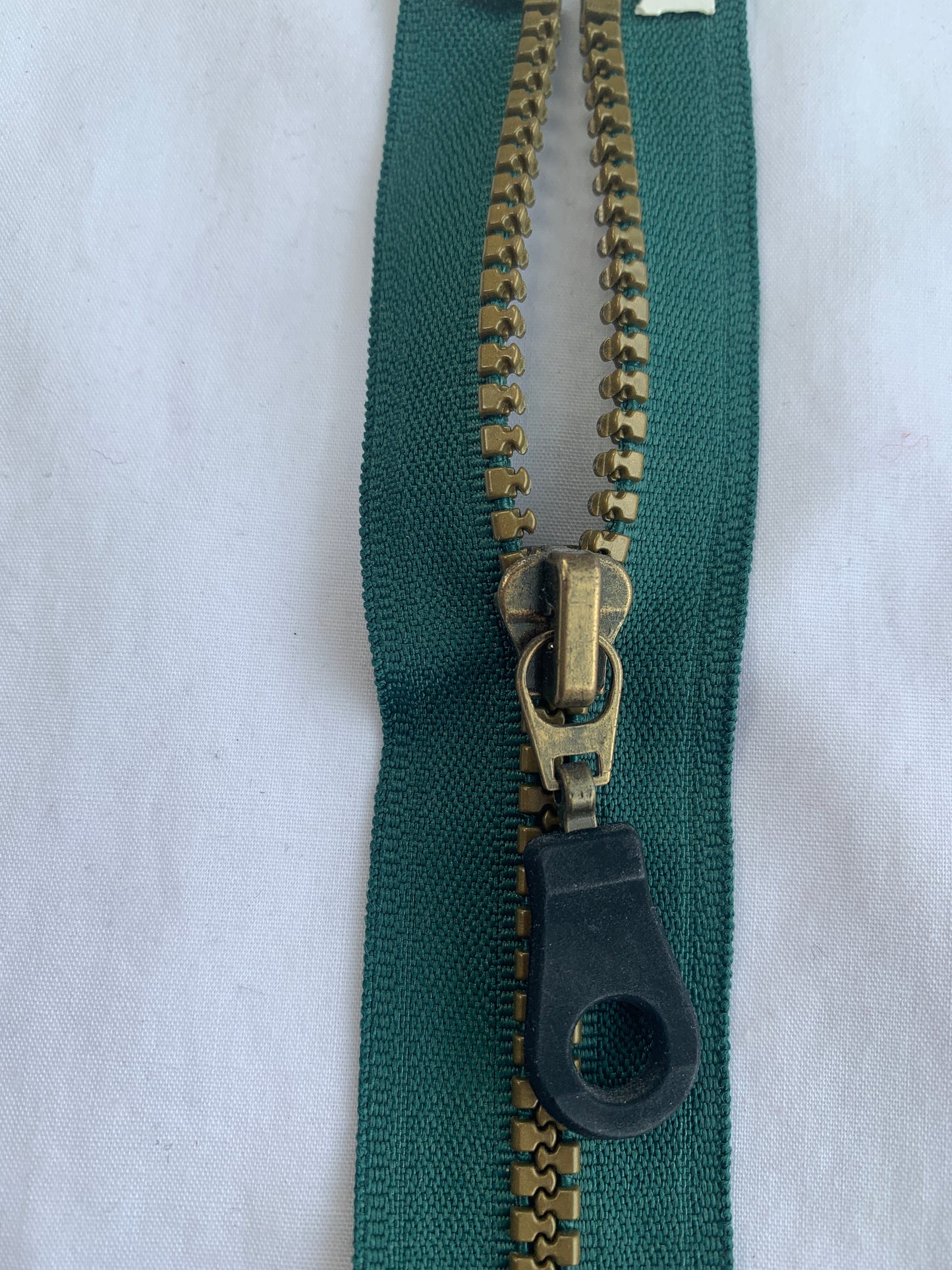 6 Inch Non-Separating Zipper, Forest Green, Molded Plastic, New