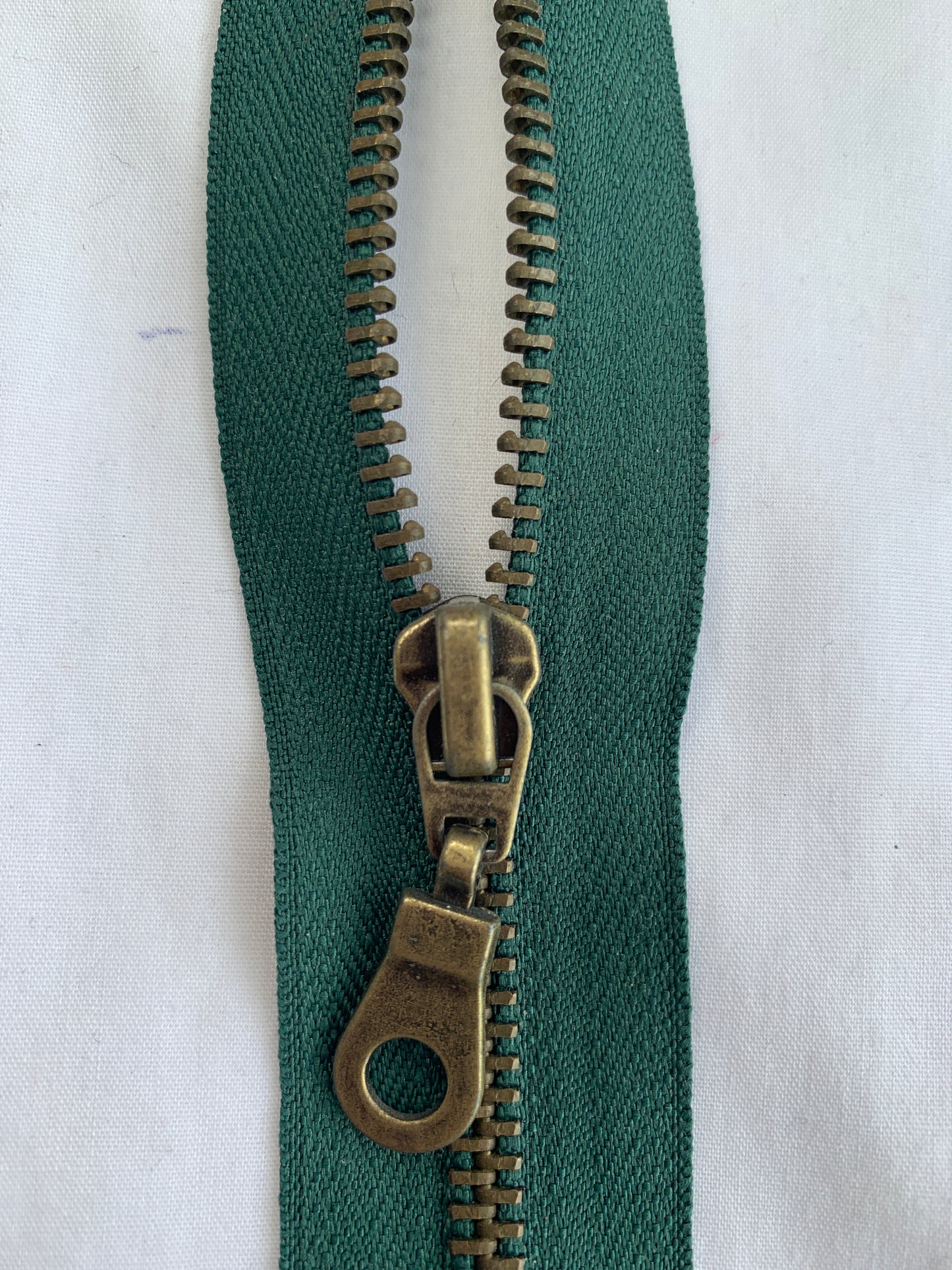 6 Inch Non-Separating Zipper, Forest Green, Molded Plastic, New