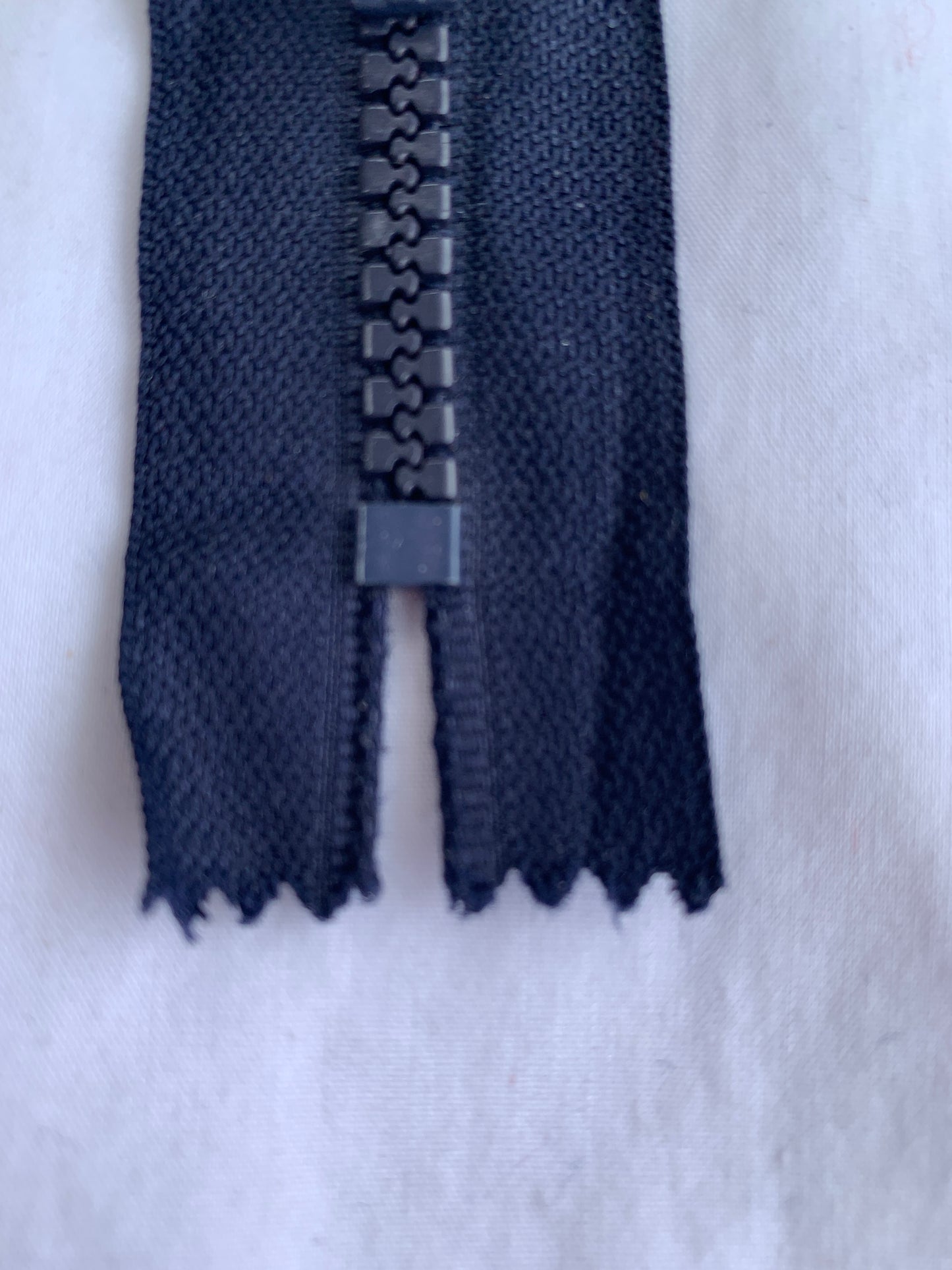 6 Inch Non-Separating Zipper, Navy Blue, Molded Plastic, New