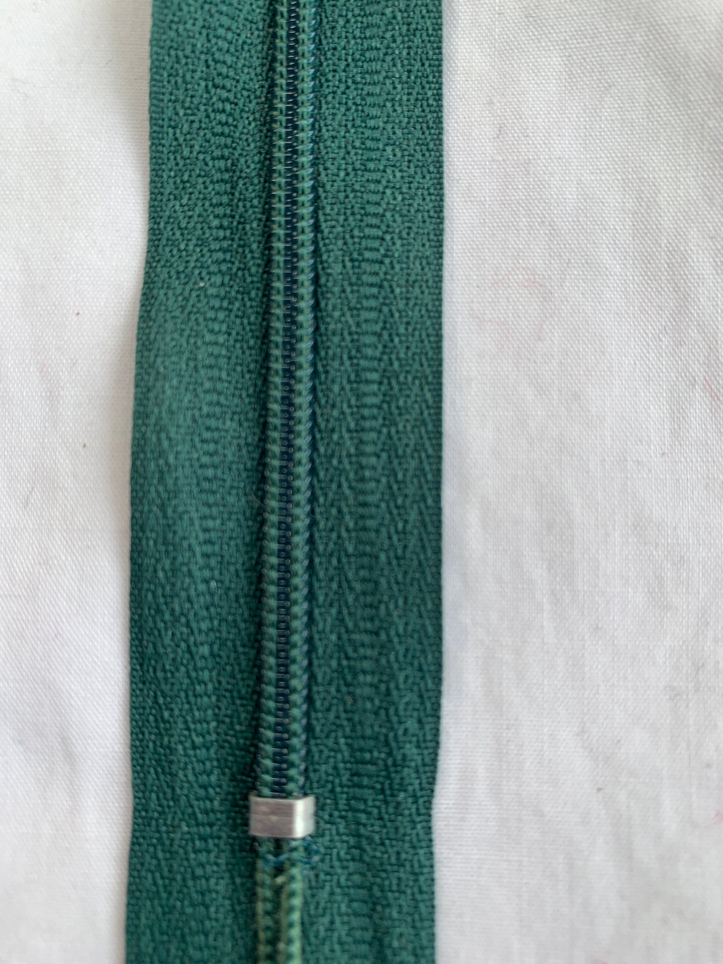 7 Inch Non-Separating Zipper, Forest Green, Molded Plastic, New