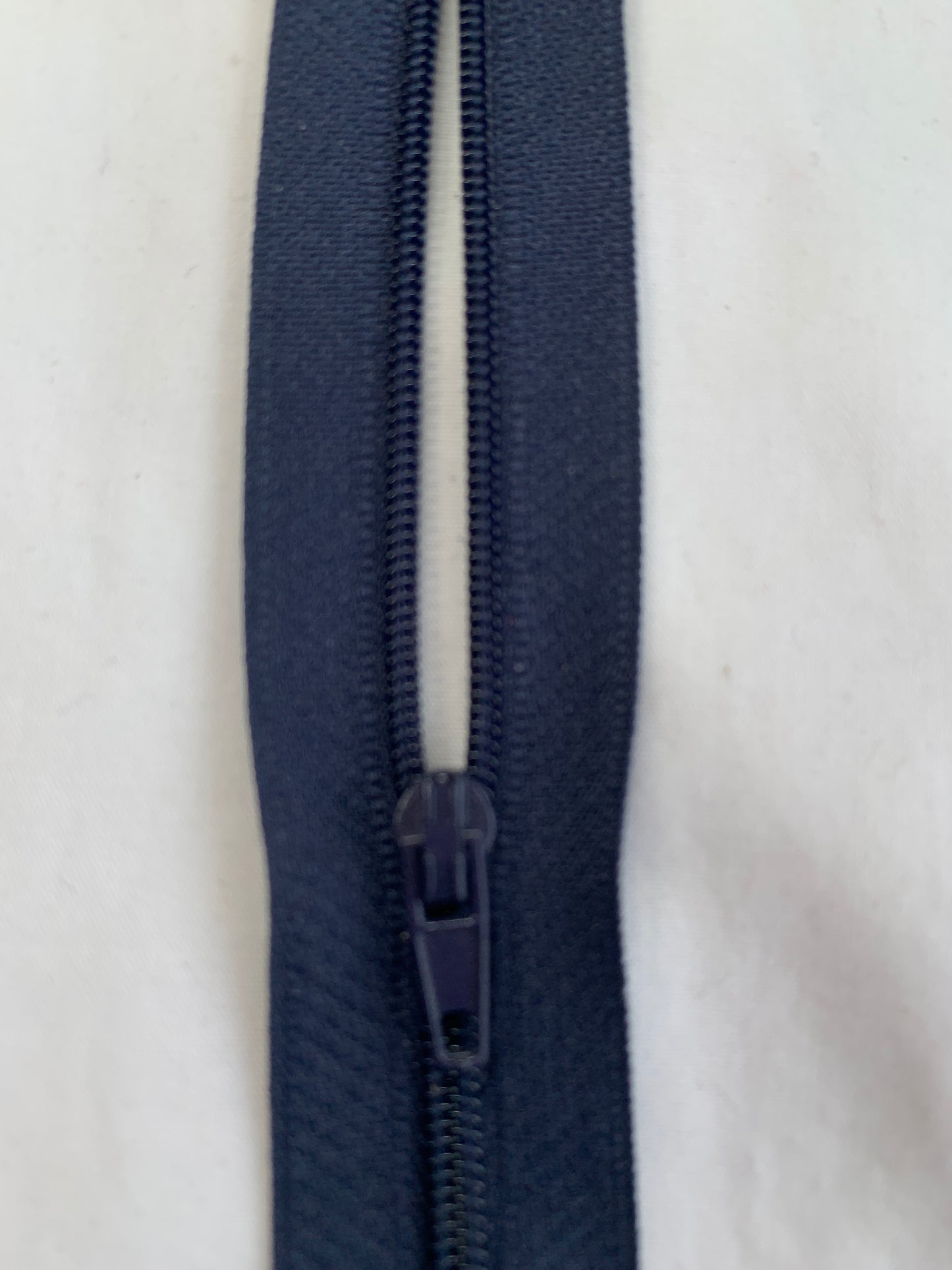 7 Inch Non-Separating Zipper, Navy Blue Molded Plastic, New