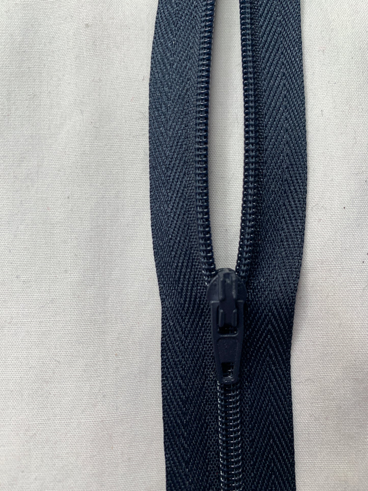 8 Inch Non-Separating Zipper, Navy Blue, Molded Plastic, New