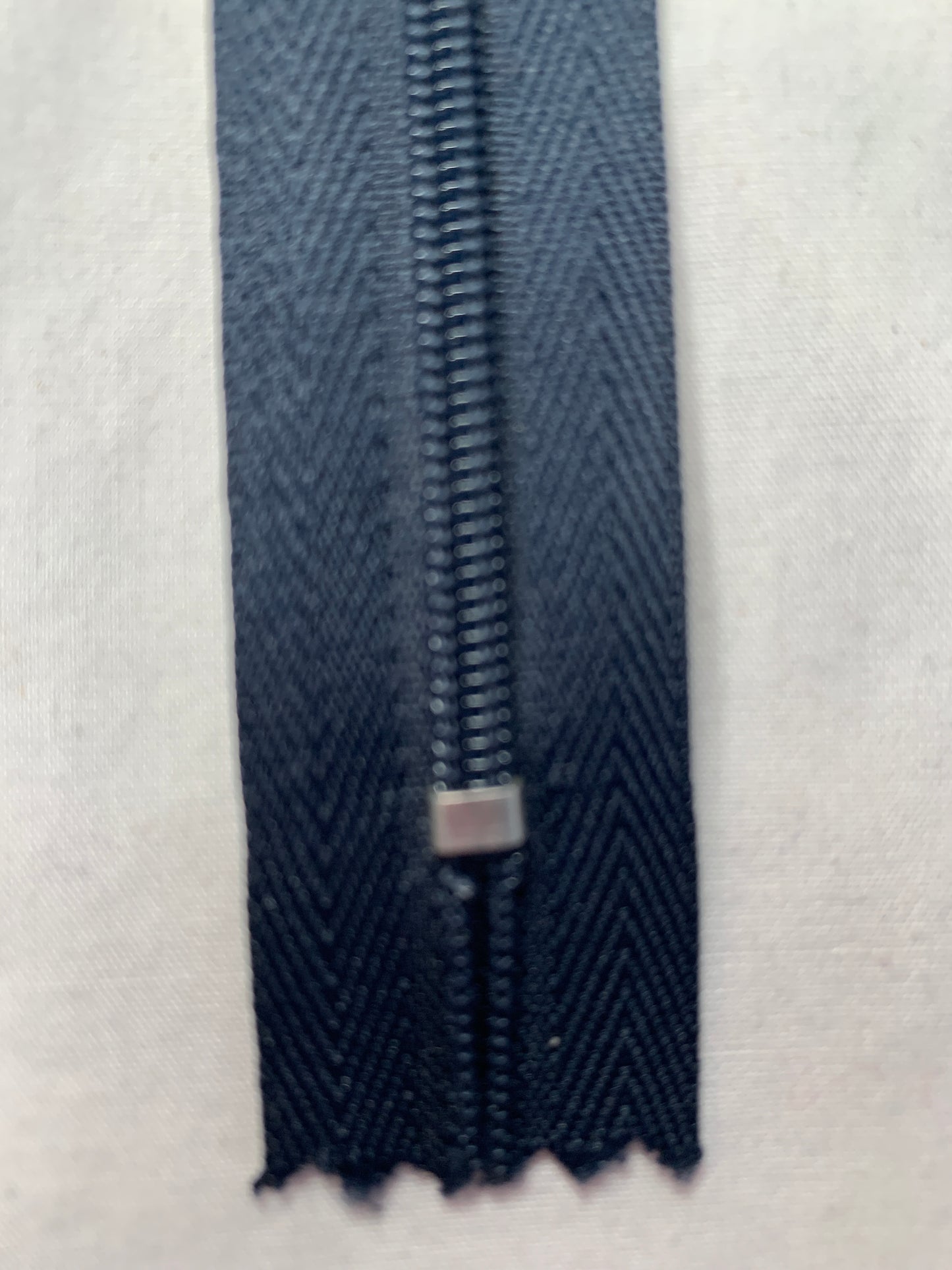 8 Inch Non-Separating Zipper, Navy Blue, Molded Plastic, New