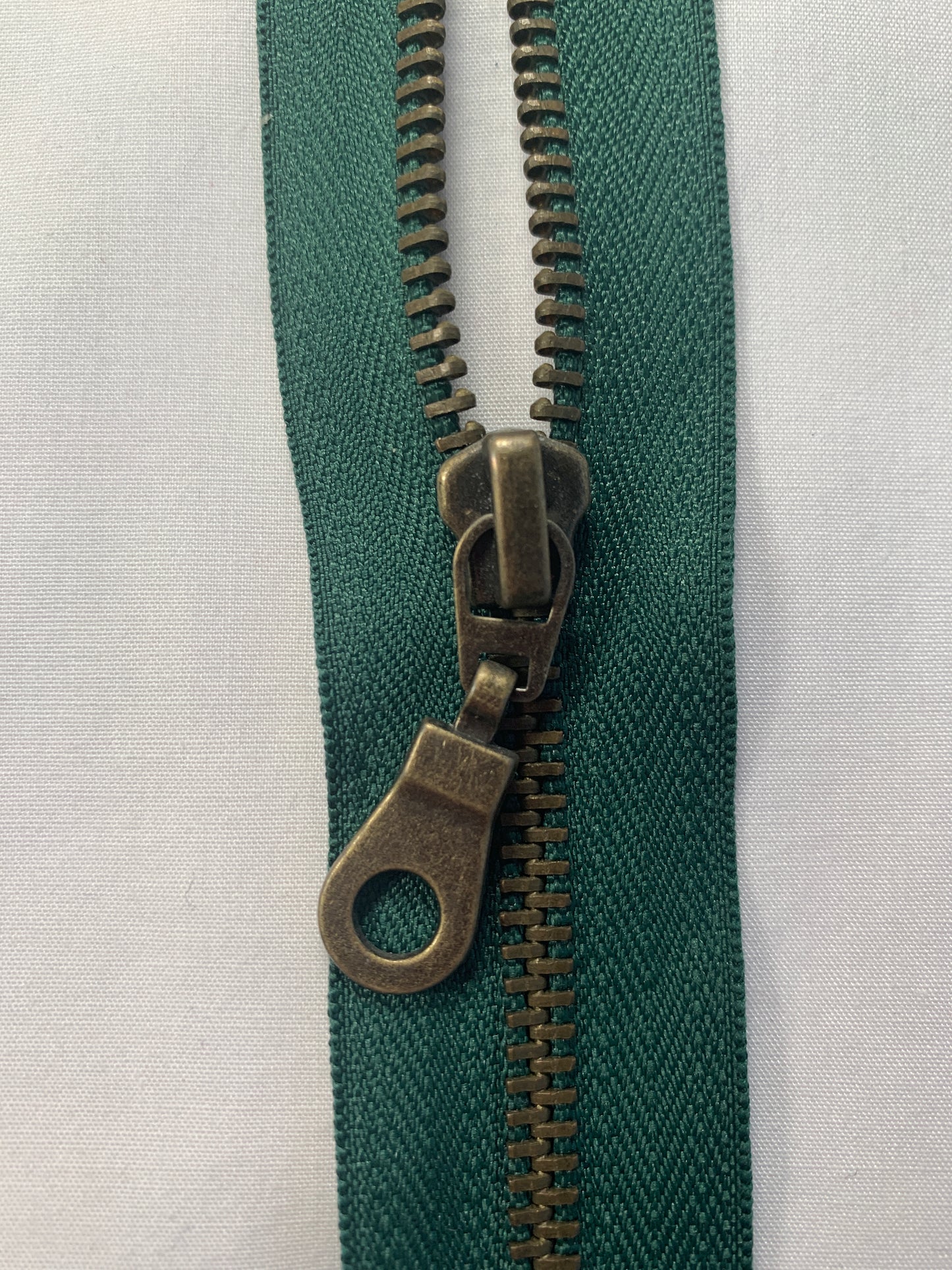 Metal Zipper, Separating, 24 Inch, Forest Green Color, New