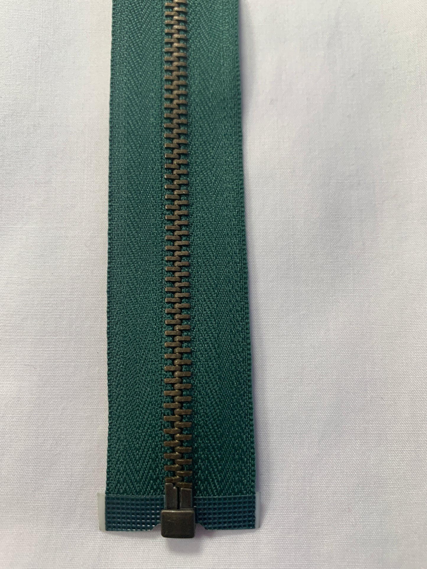 Metal Zipper, Separating, 24 Inch, Forest Green Color, New