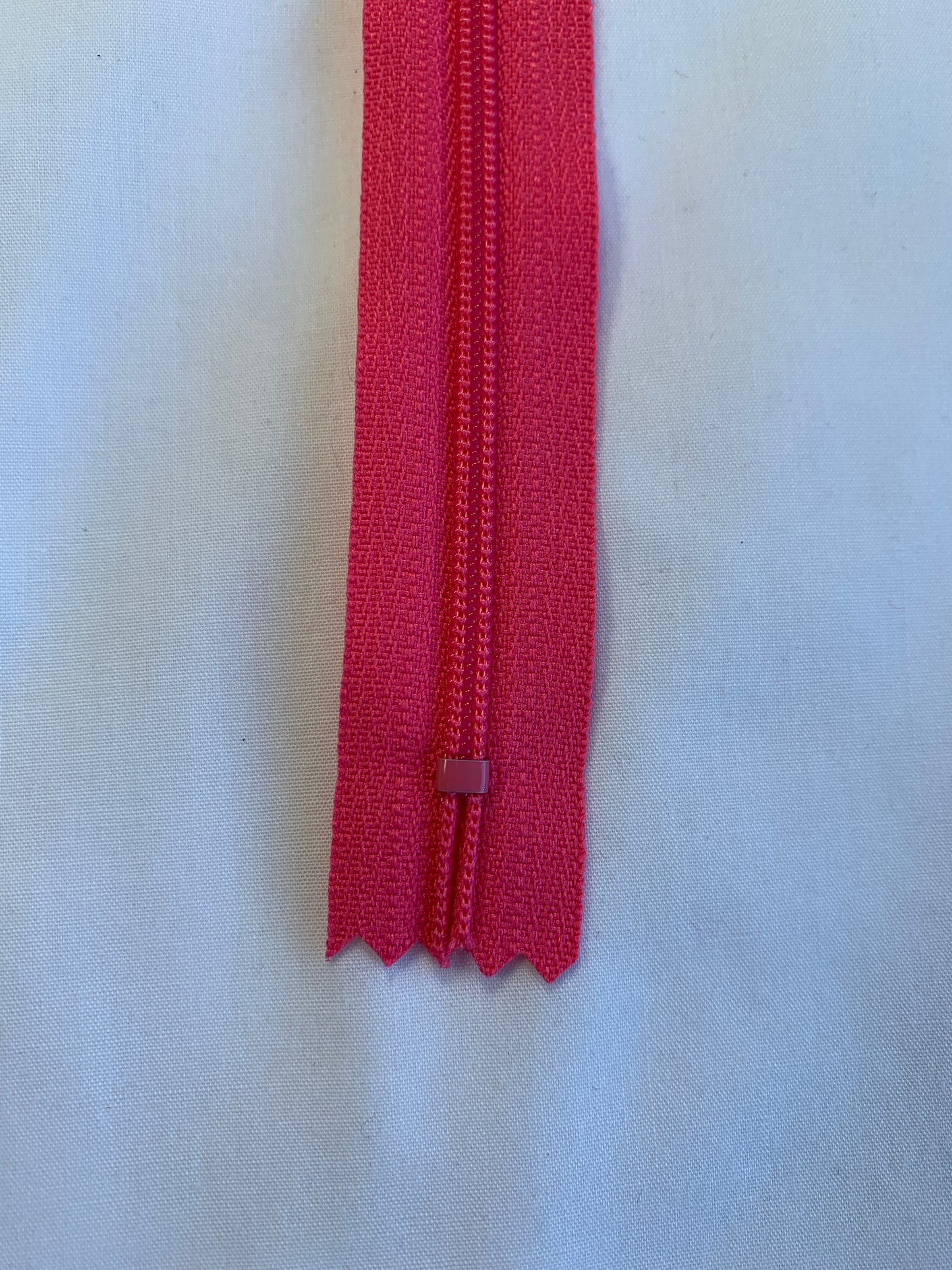14 Inch Non-Separating Zipper, Dark Pink, Molded Plastic, New